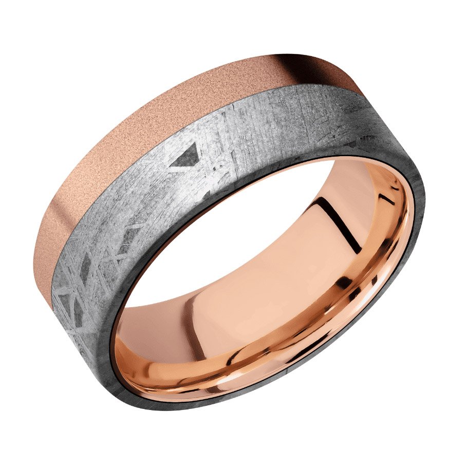 14K Rose Gold Wedding Ring with Meteorite