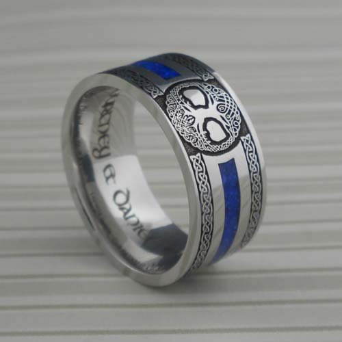 027 Custom Tree of Life with Blue Lapis Wedding Ring