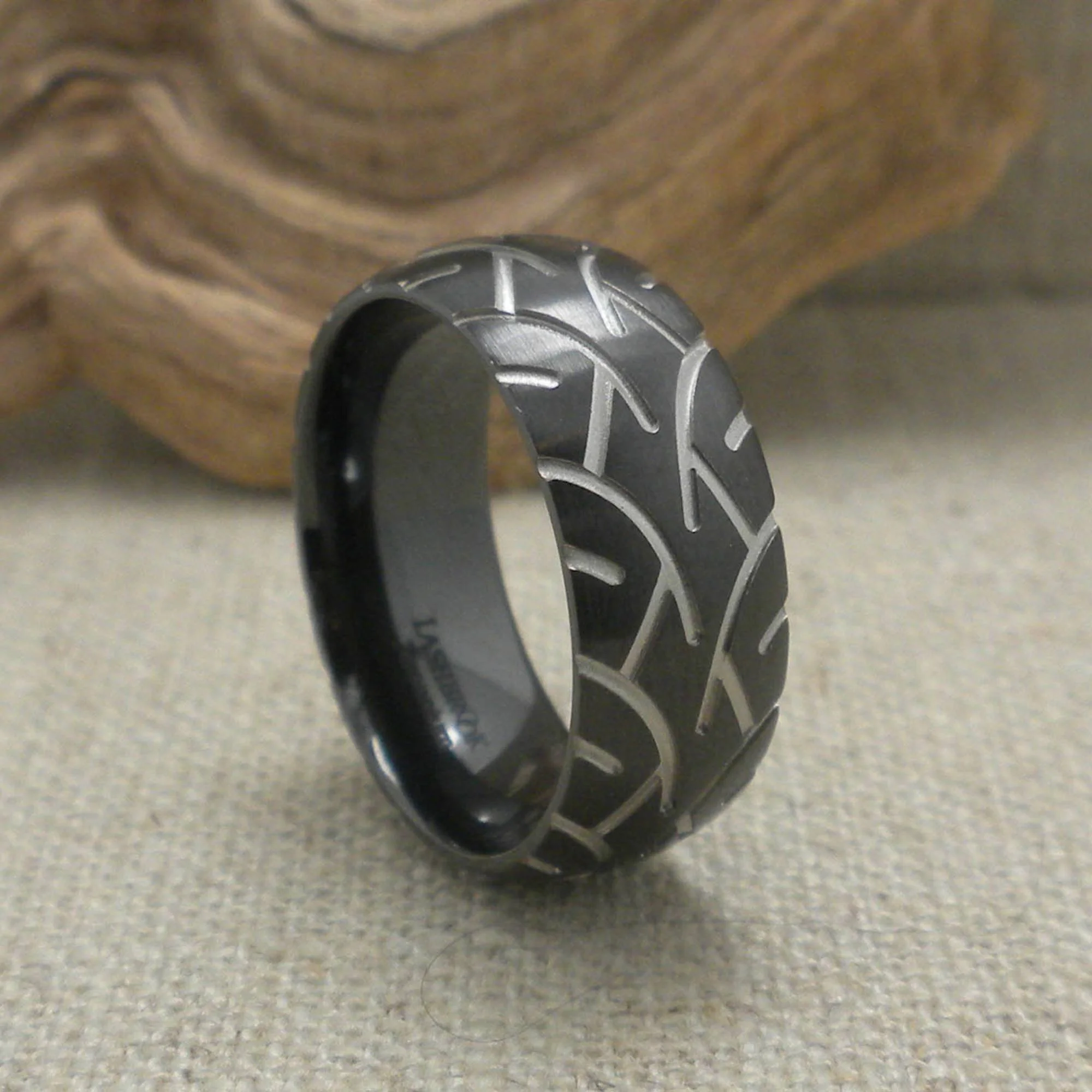 Cycle Black Zirconium Wedding Ring