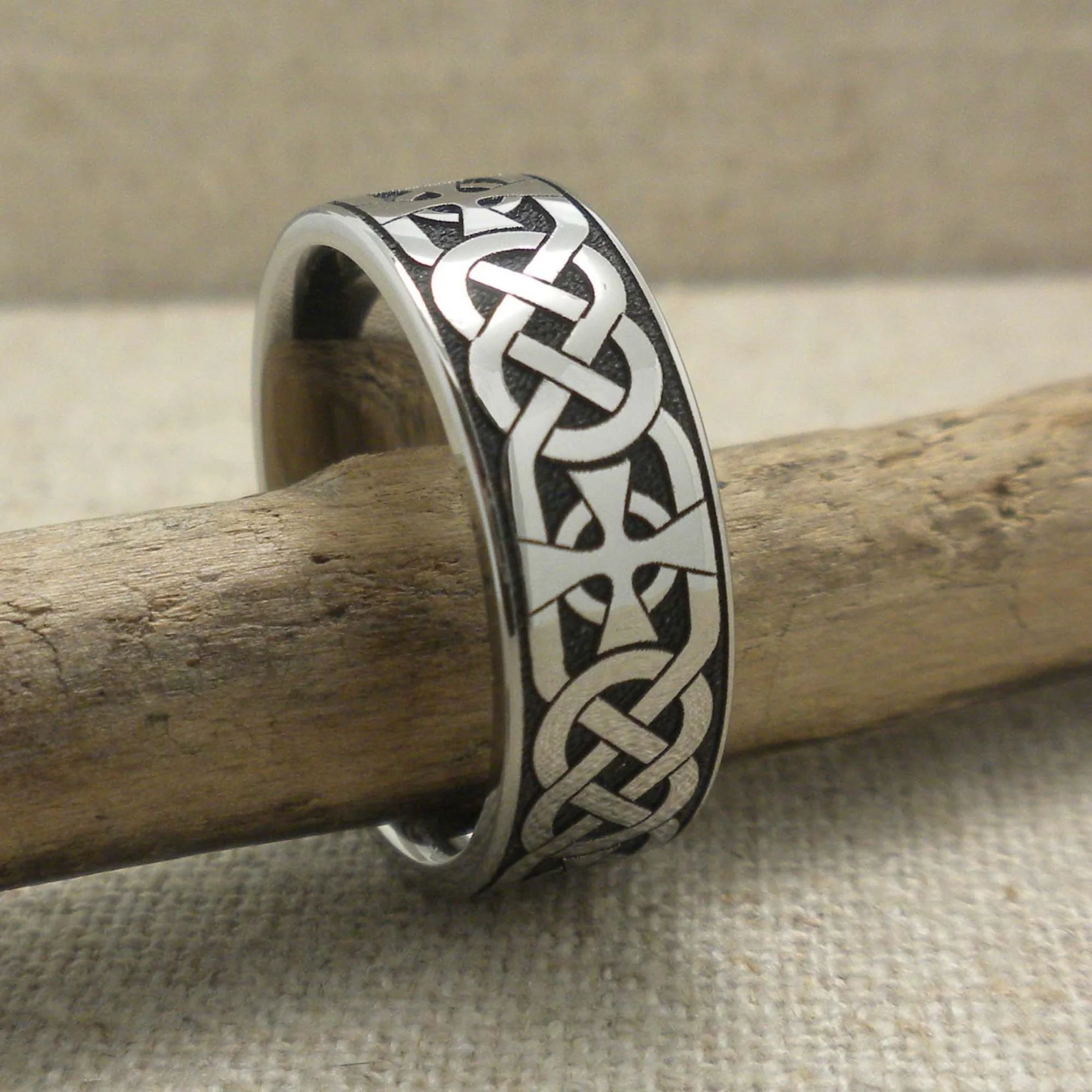Celtic Wedding Band in Titanium