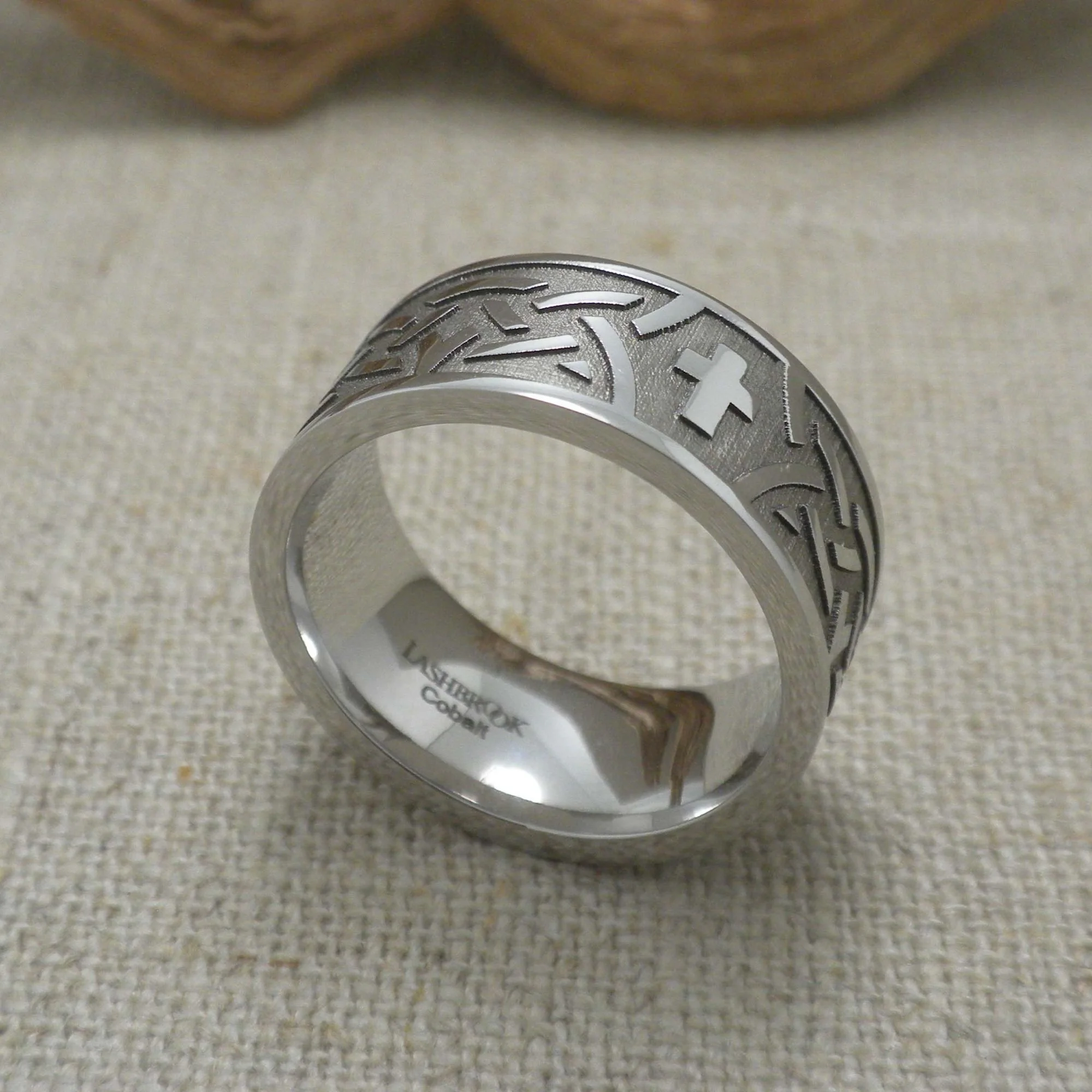 Cross and Celtic Knot Wedding Ring