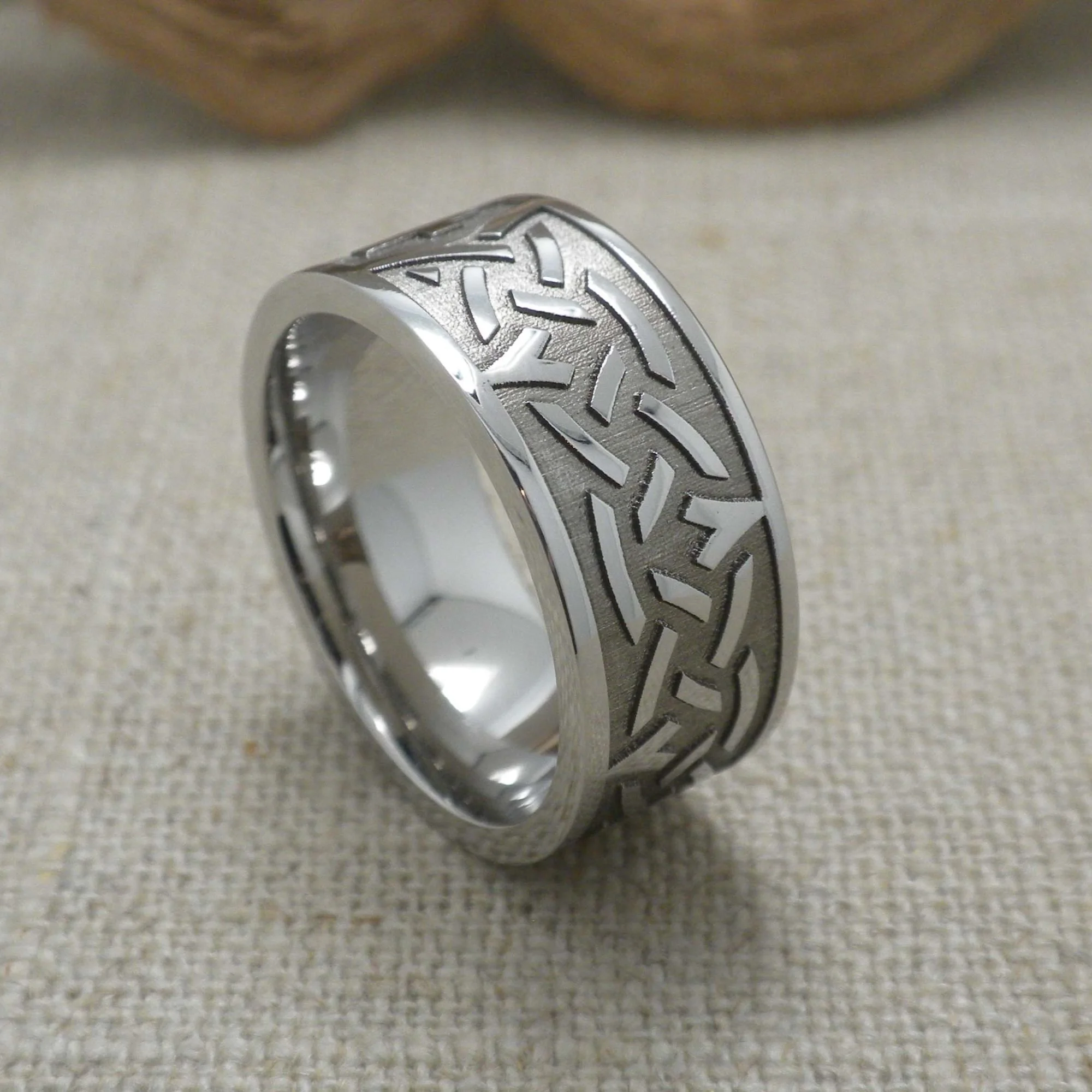 Cross and Celtic Knot Wedding Ring