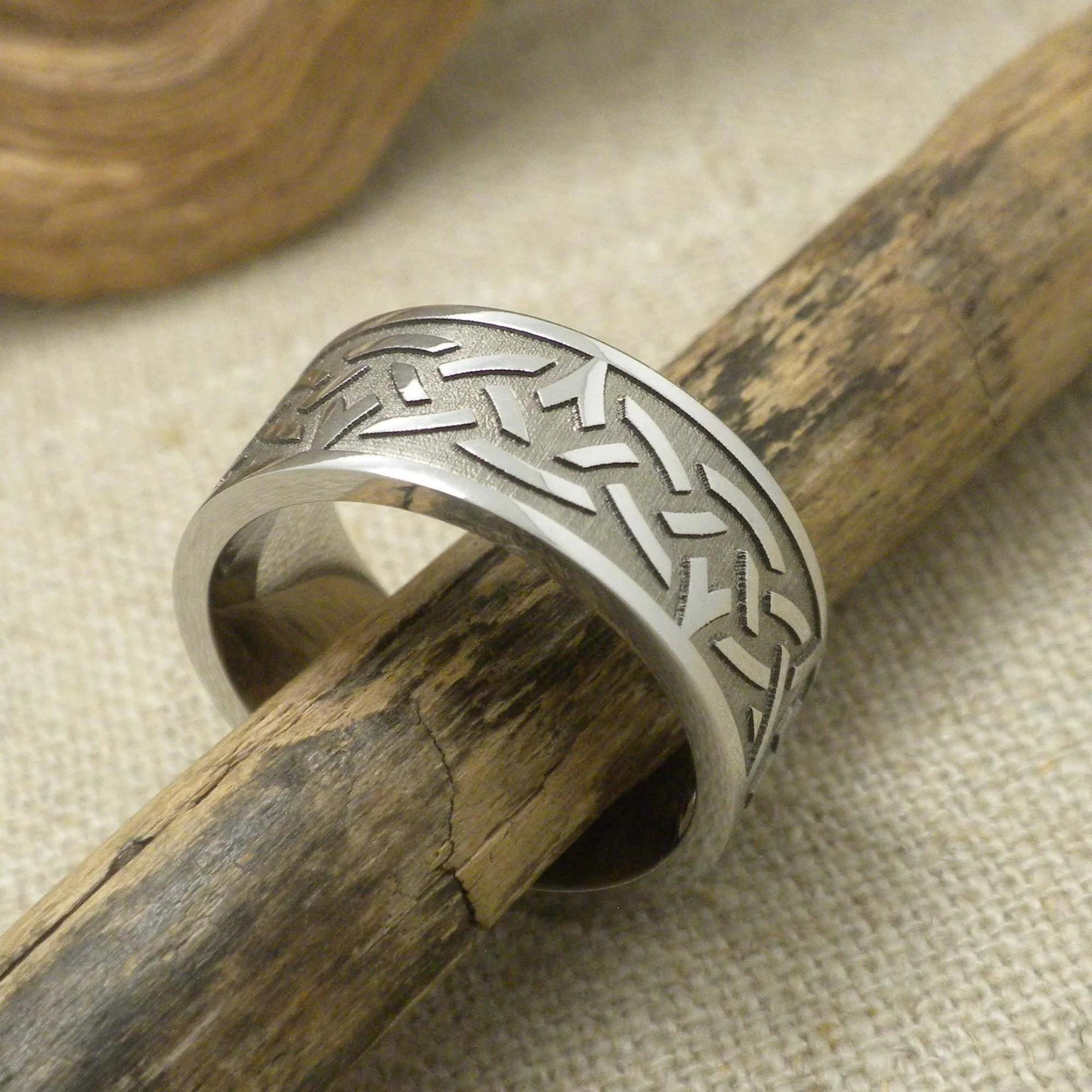 Celtic Knot and Cross Cobalt Chrome Wedding Ring