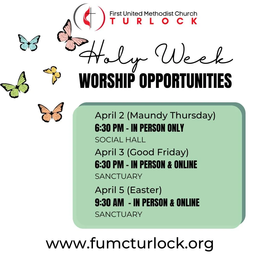 🦋You&rsquo;re Invited to Holy Week 🦋
Join us as we walk through the most meaningful week of the year&mdash;reflecting, remembering, and celebrating the hope we have.
✨ Maundy Thursday &ndash; April 2 | 6:30 PM
✨ Good Friday &ndash; April 3 | 6:30 P