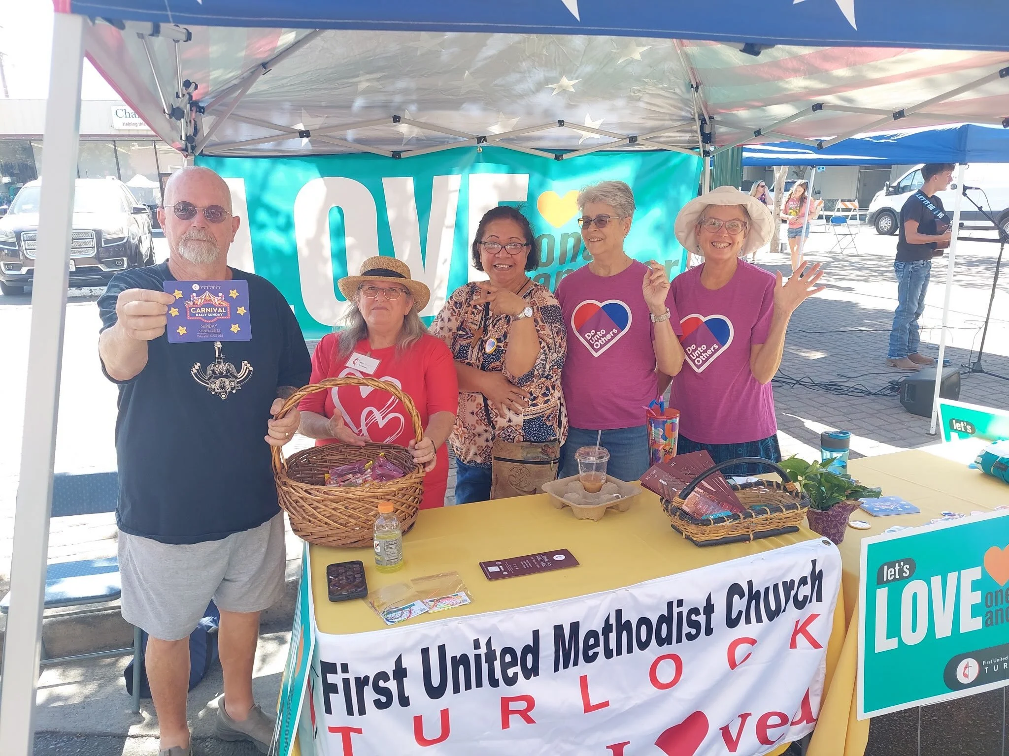 Great day to come say hi at the farmers market! We are at Main/Thor! Come get a Love One Another yard sign and learn more about our Rally Sunday Carnival tomorrow! #umc#kindness#loveoneanother
