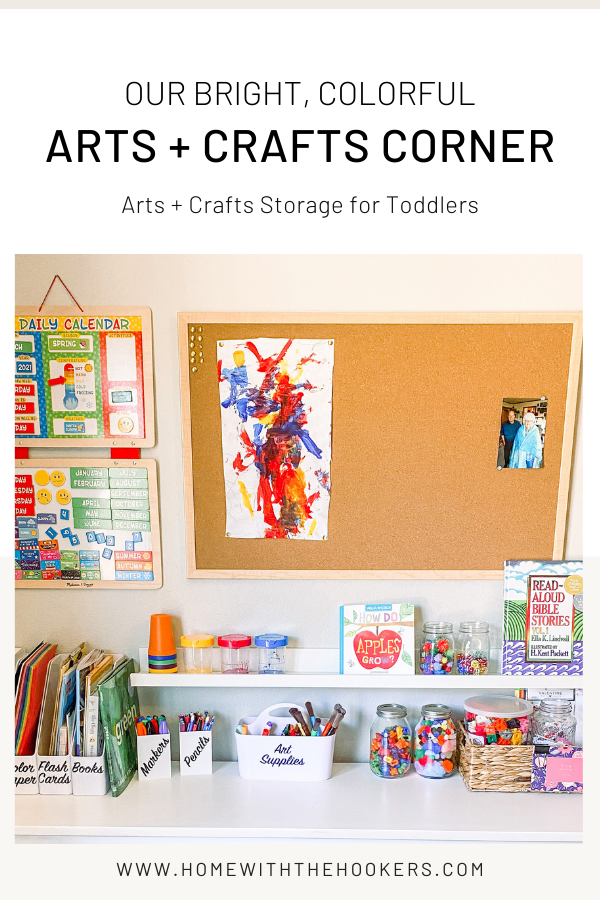Our Bright and Colorful Art Corner - Arts + Crafts Storage for
