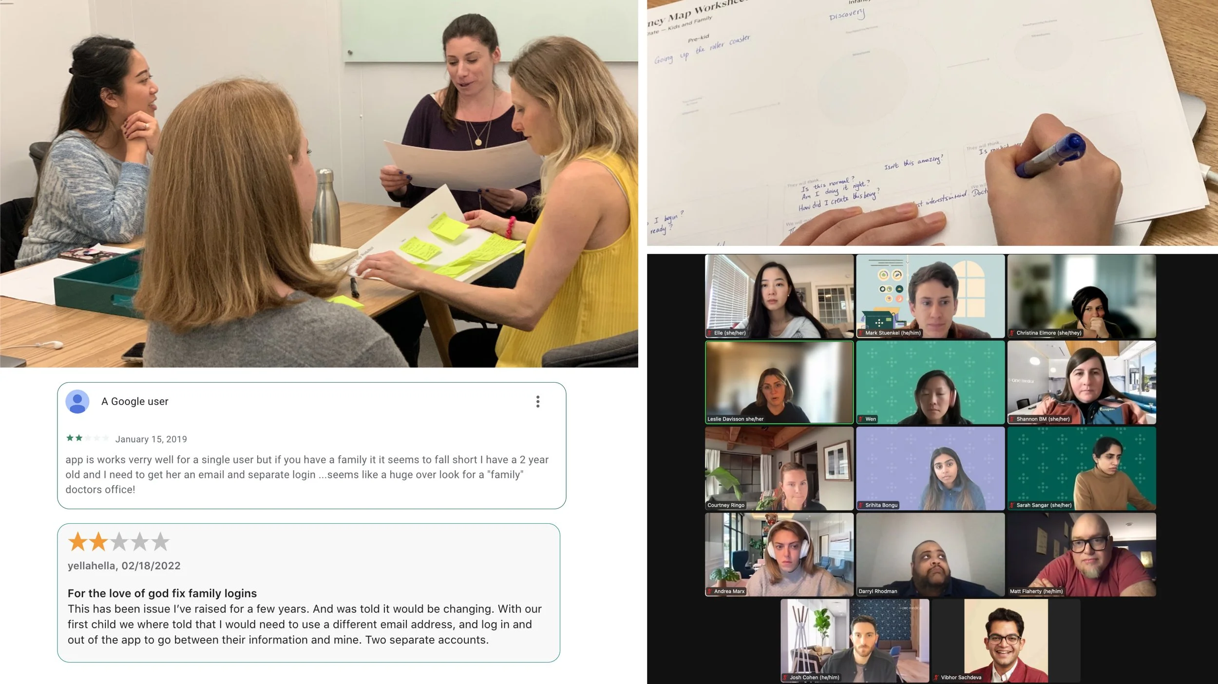 In person and virtual workshops with customer reviews