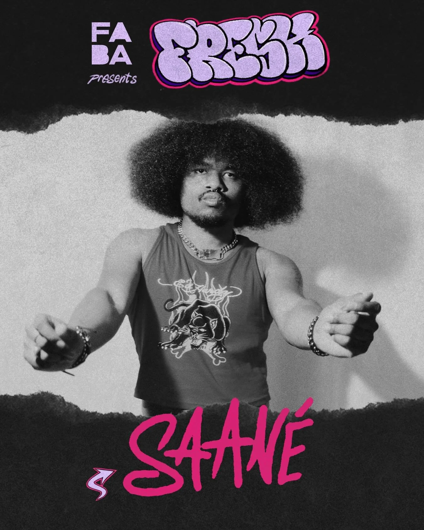 SAAN&Eacute; is a Boston-based artist known for their introspective lyricism and captivating story-telling charged by colorful melodies and angelic vocals. He meticulously blends rap,
rock, RnB, pop, indie, and electronic music to craft an eccentric 