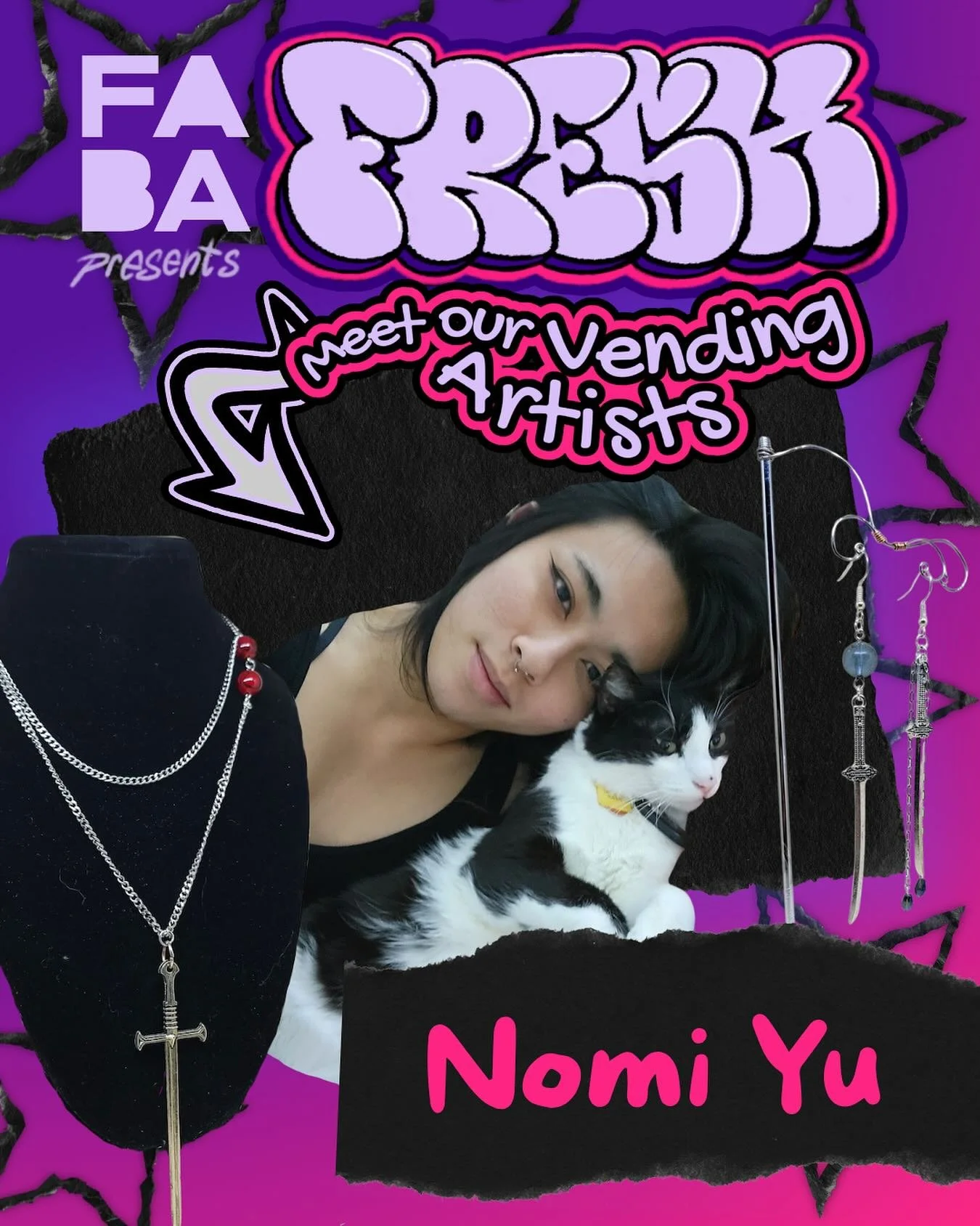 Meet the artists vending at #FABAFresh!

Nomi Yu creates hand-made jewelry and necklaces in various styles. 

You can purchase work created by Nomi Yu at #FABAFresh this Sunday, 10/19 at Assembly Row! 🍉

🗓️ When: October 19, 12pm-4pm
📍 Where: Sylv