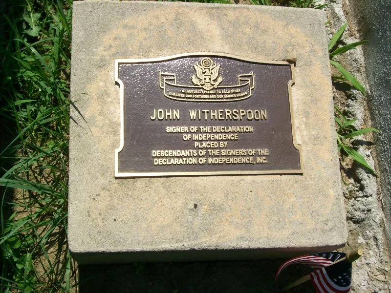 John Witherspoon is buried at Princeton Cemetery, Princeton, New Jersey.