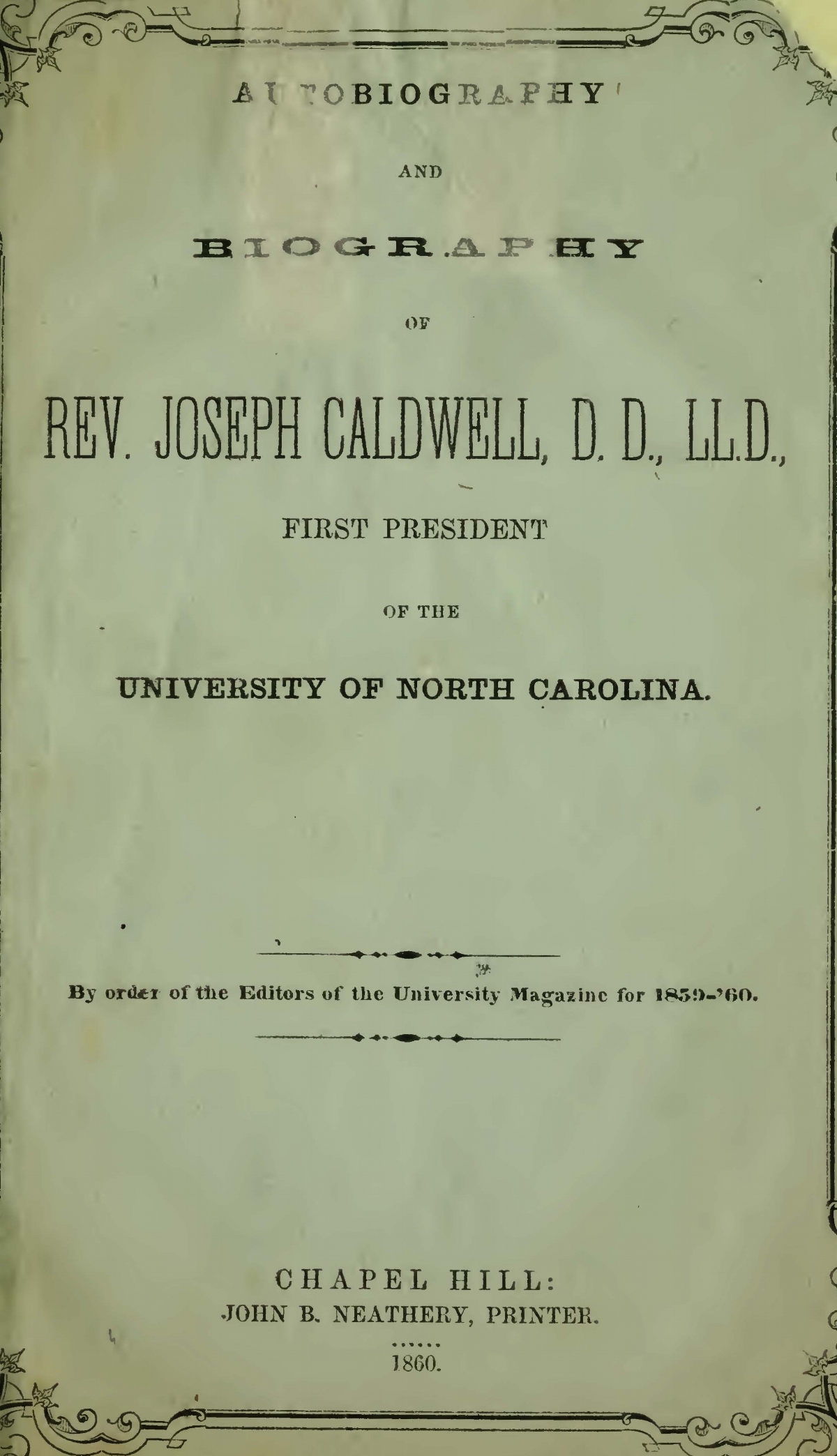 Caldwell, Joseph, Autobiography and Biography Title Page.jpg