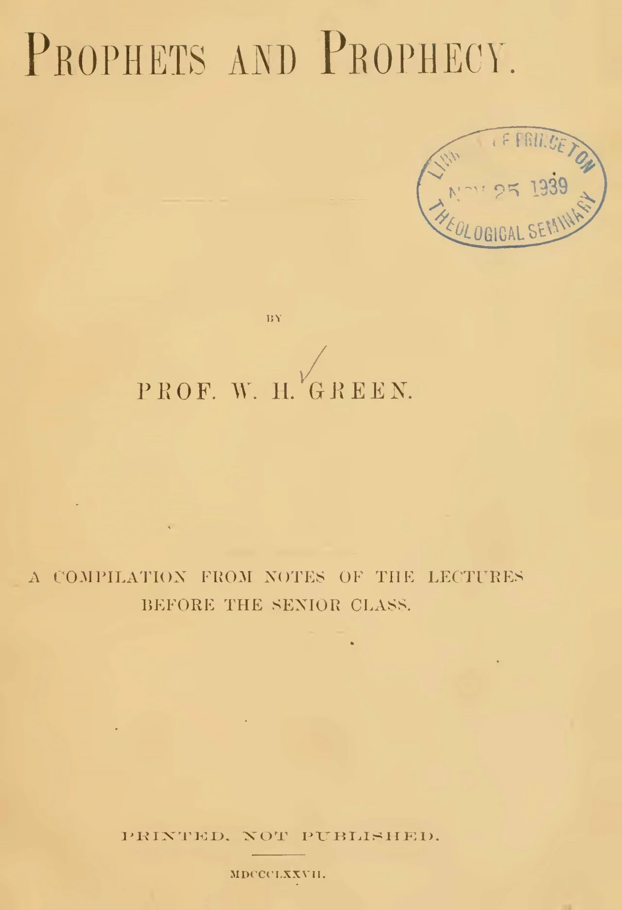 Green, William Henry, Prophets and Prophecy Title Page.jpg