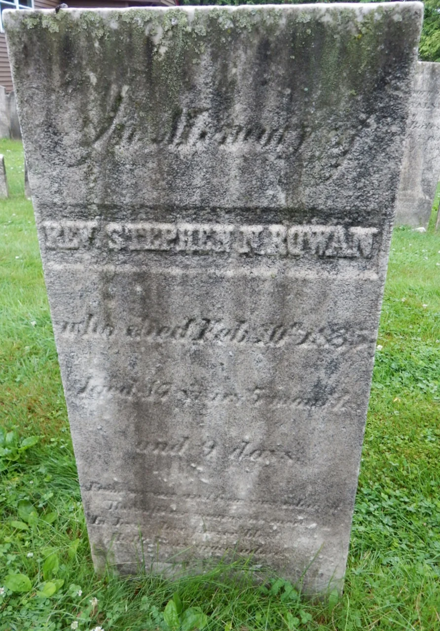 Stephen N. Rowan is buried at First Presbyterian Church Cemetery, Schenectady, New York. Photograph used with the written permission of Jeni (#47733487) at FindaGrave.
