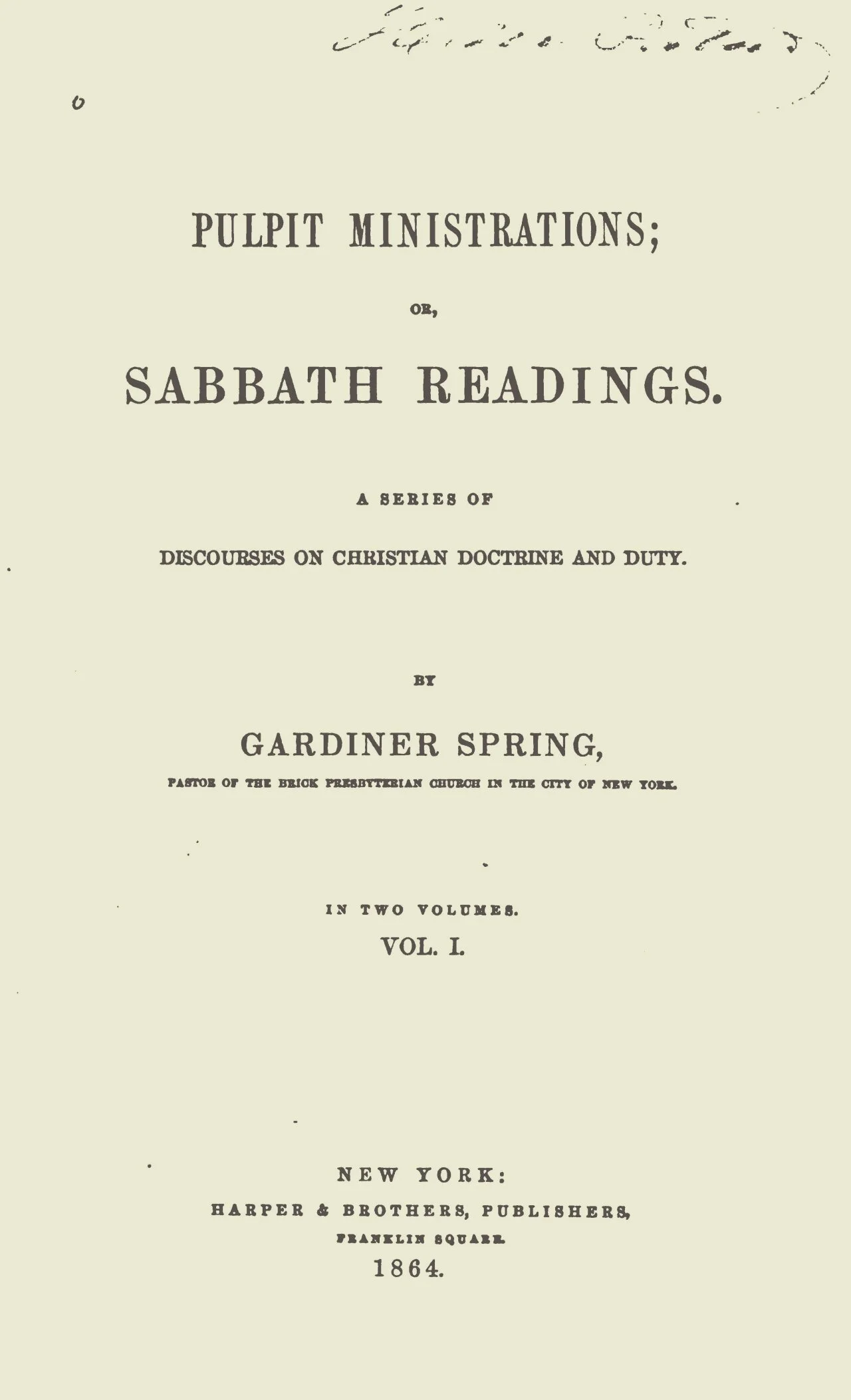 Gardiner Spring (17851873) — Log College Press