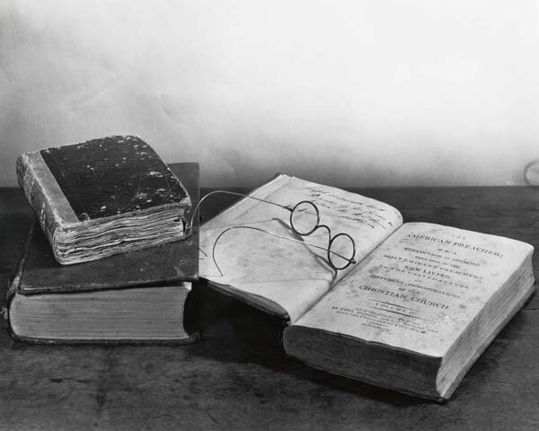 Books and spectacles owned by Joseph Caldwell.