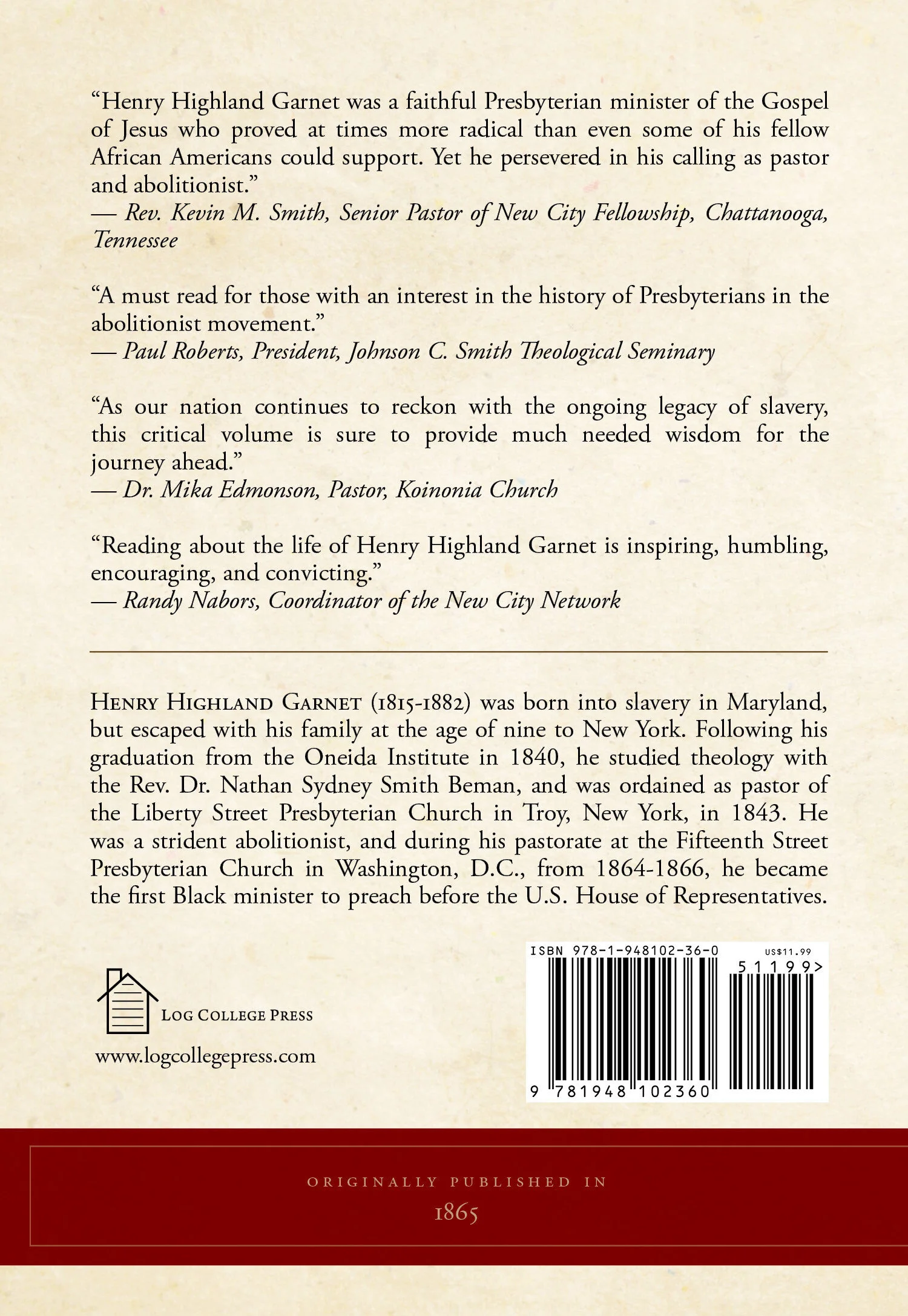 Let Slavery Die: The Life of Henry Highland Garnet and His 1865 Discourse Before the House of Representatives, by Henry Highland Garnet (Kindle)