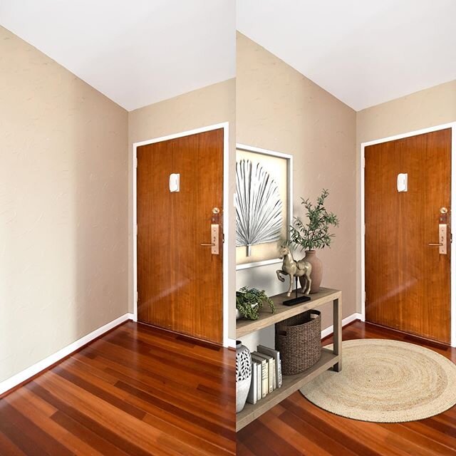 Before &amp; After condo entry way makes a big difference. Evelyn.Lugo@Compass.com sold this condo quickly with Virtual Staging! FineLines can stage from anywhere!