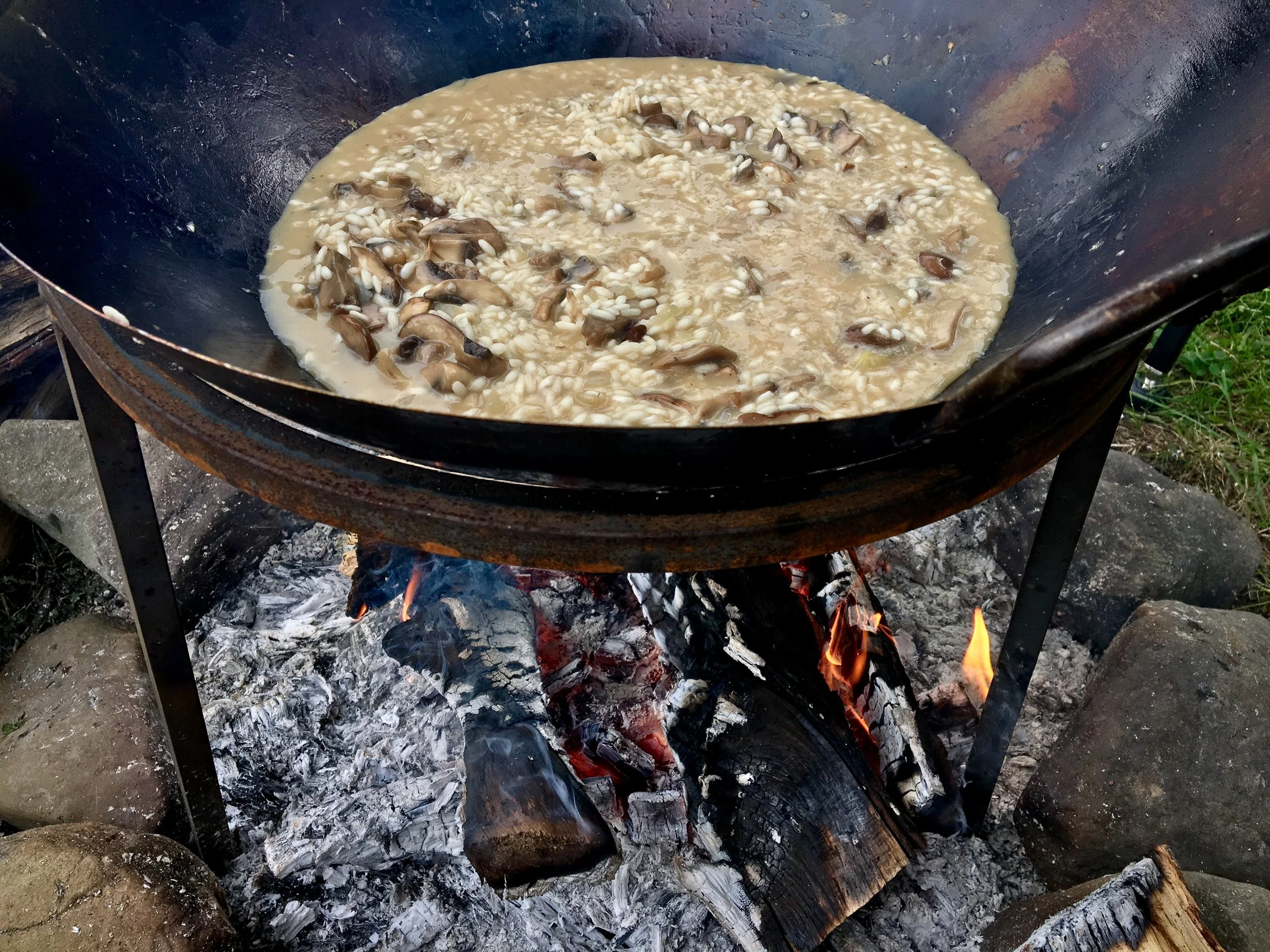 Well that's the last time I make risotto in a wok over an open fire