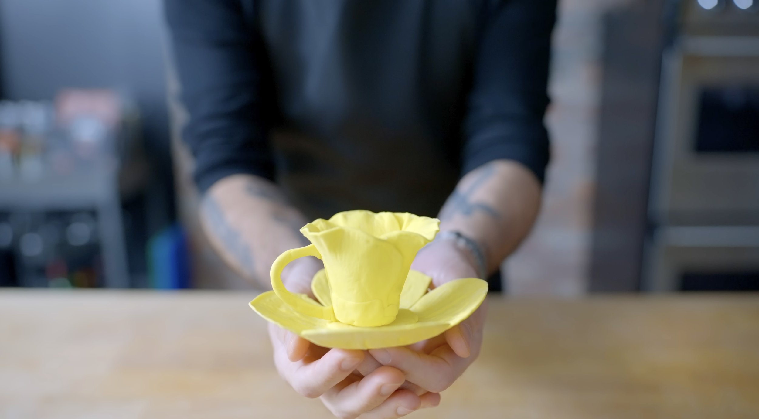 Edible Flower Teacup Inspired by Willy Wonka and the Chocolate Factory