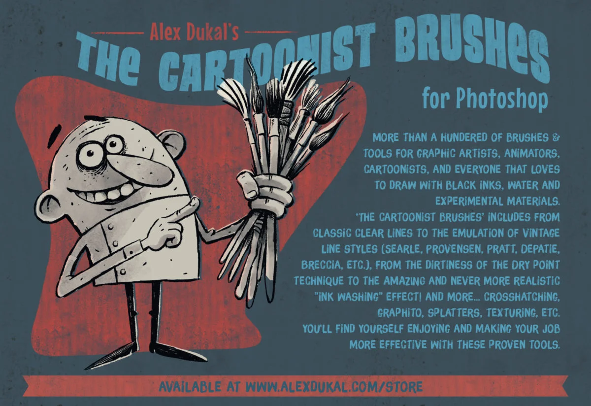 Alex couldn't find the brushes he needed for his illustrations. So he made his own and offered them to other illustrators as well.