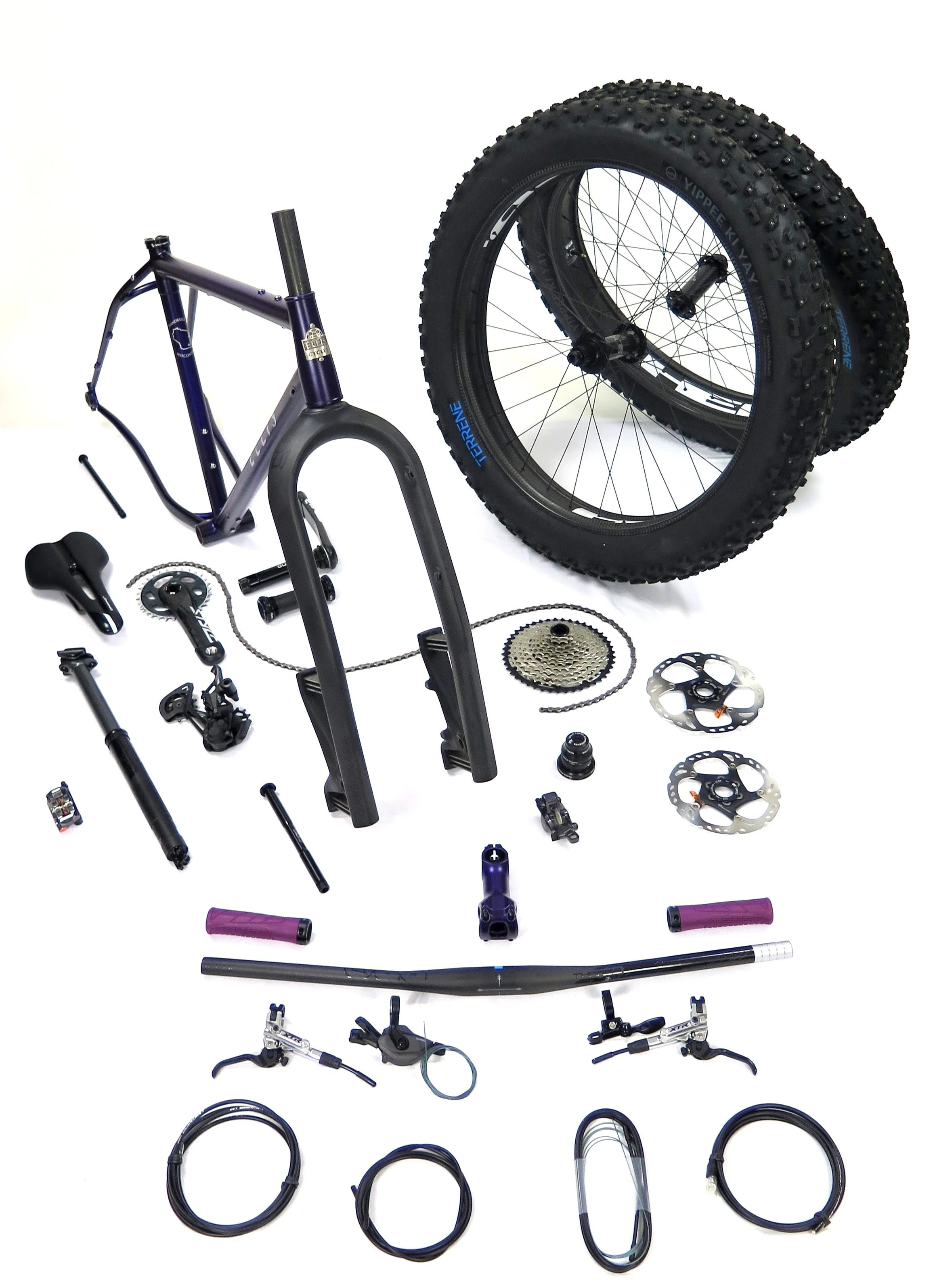  From this assemblage of parts, a complete bike is born.    