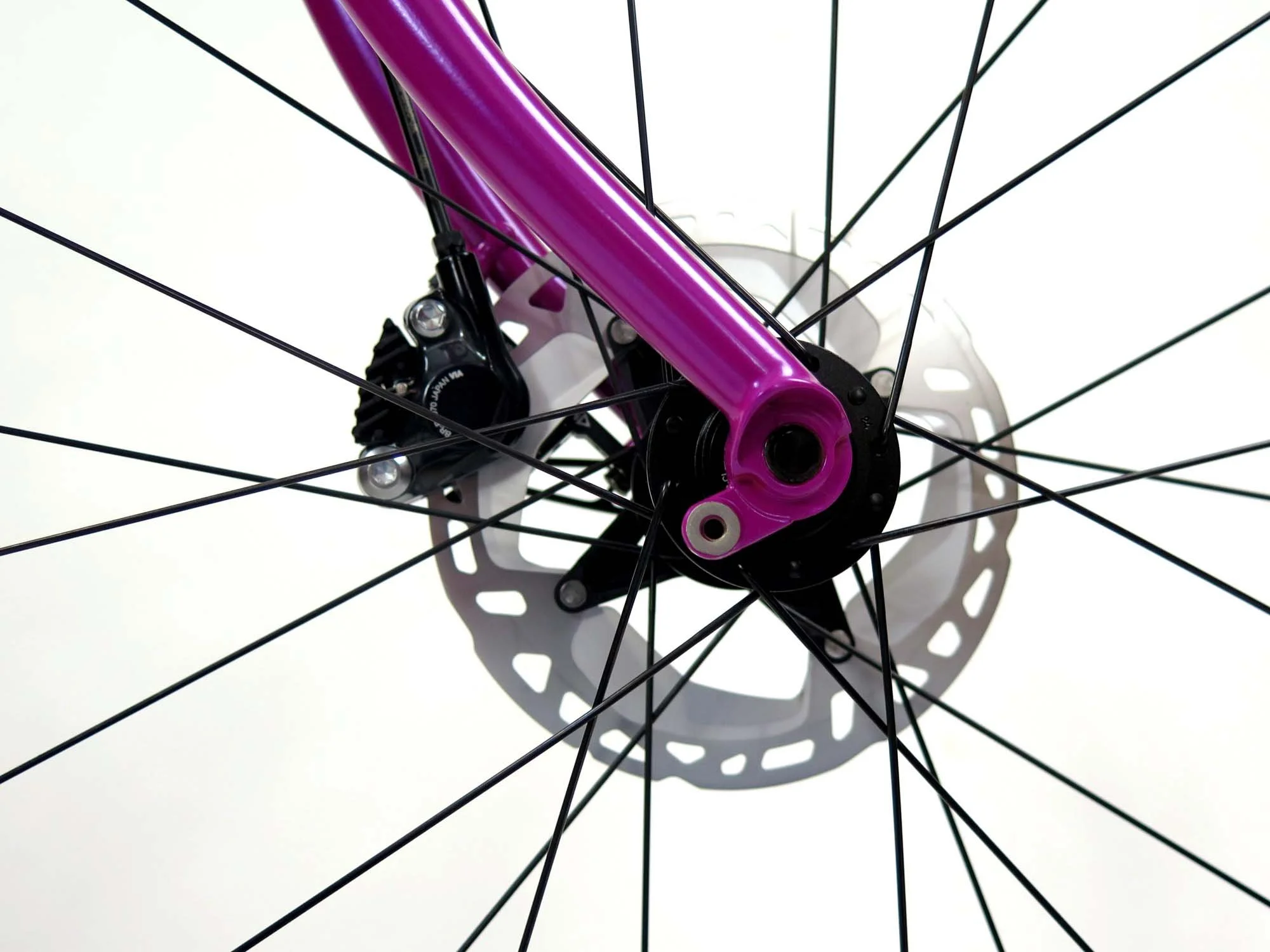  My custom steel fork with thru-axle, flat mount disc brakes and fender mounts.   