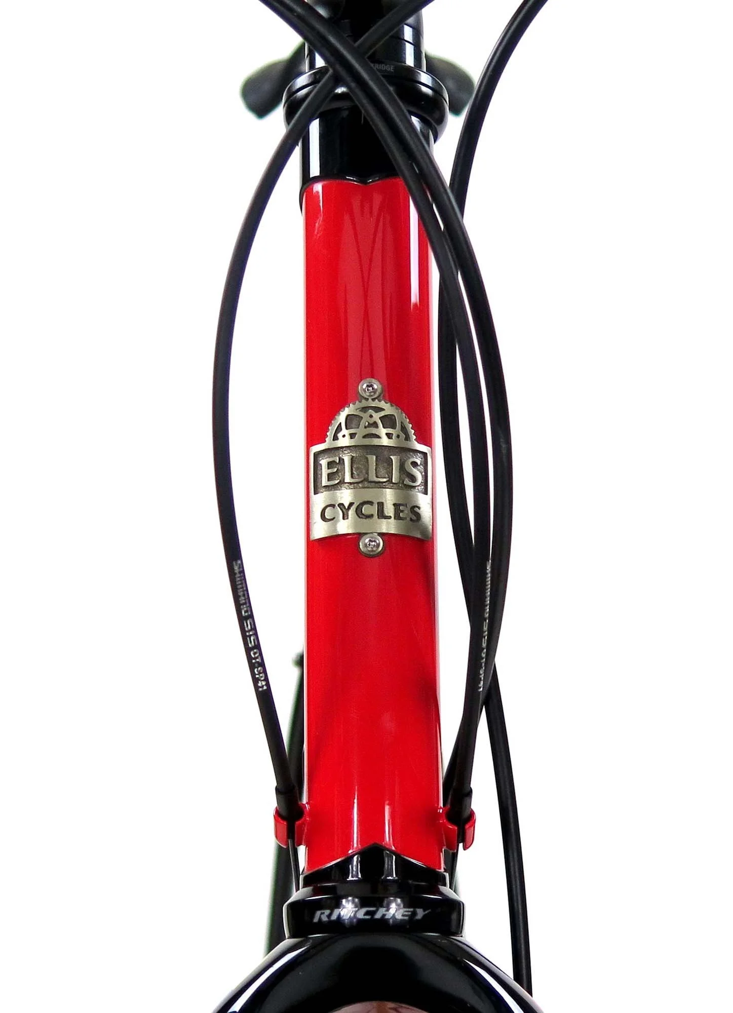  A pretty classy looking headtube with all the cables neatly looping to their destinations.   
