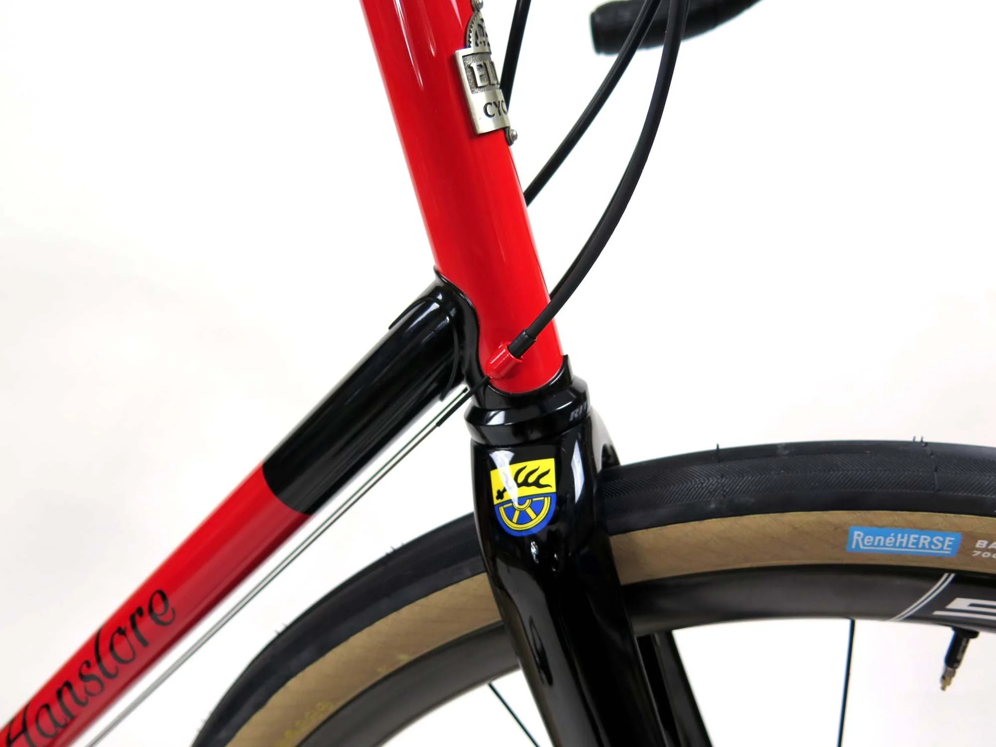  Velocolour added Bob’s family crest to the Ritchey Carbon Gravel fork.  