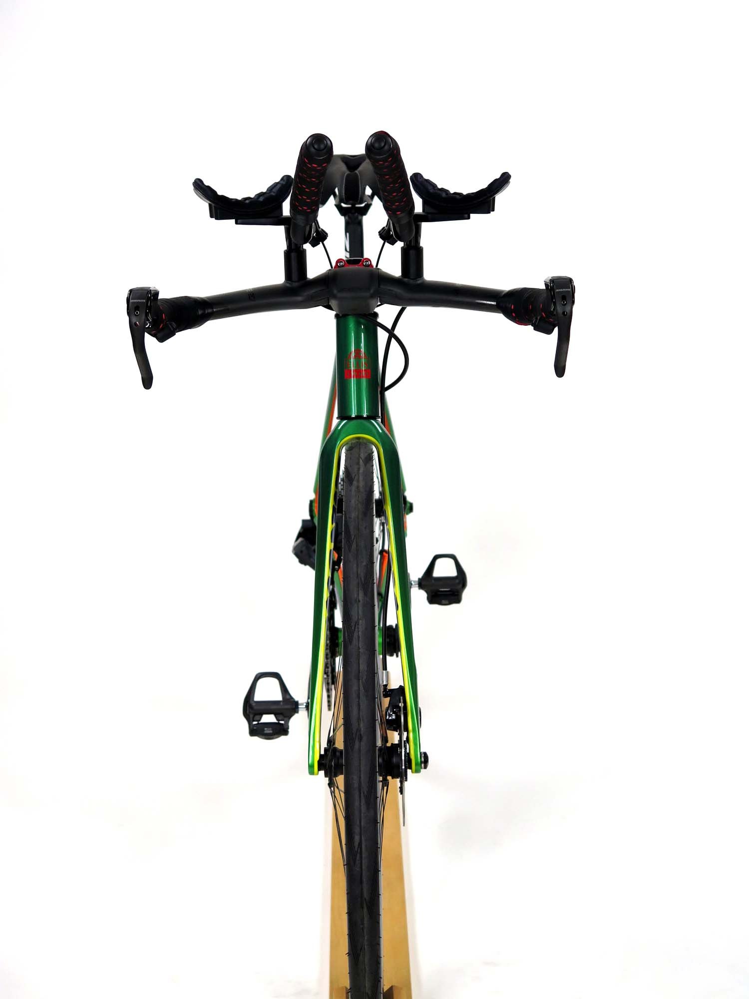  Tri bikes are all business from the front.   