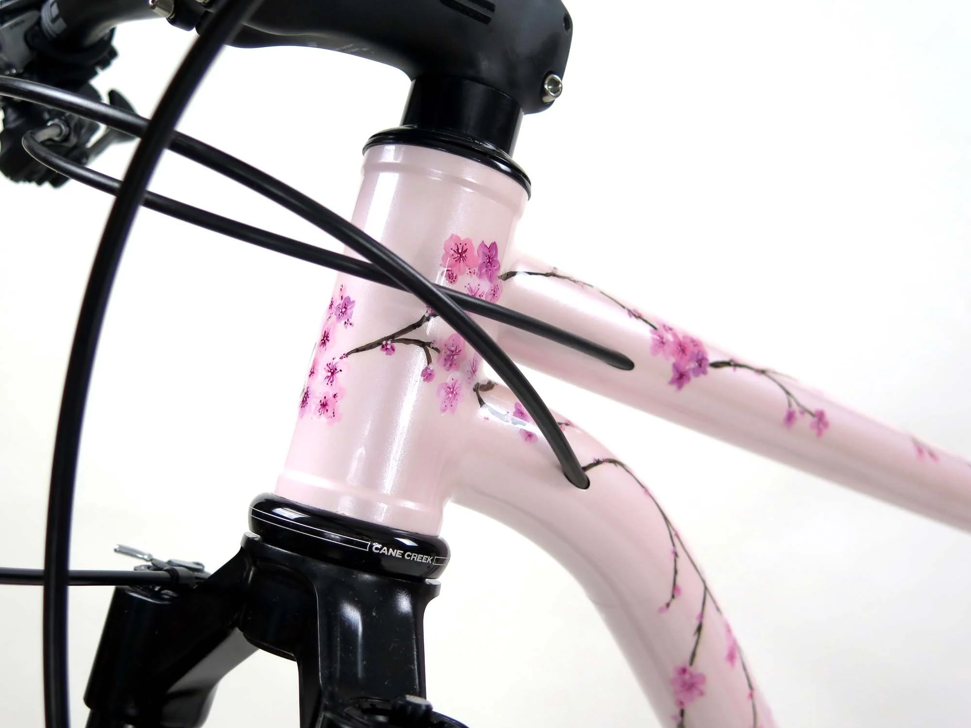  Let the cherry blossoms bloom on this 44mm head tube.   