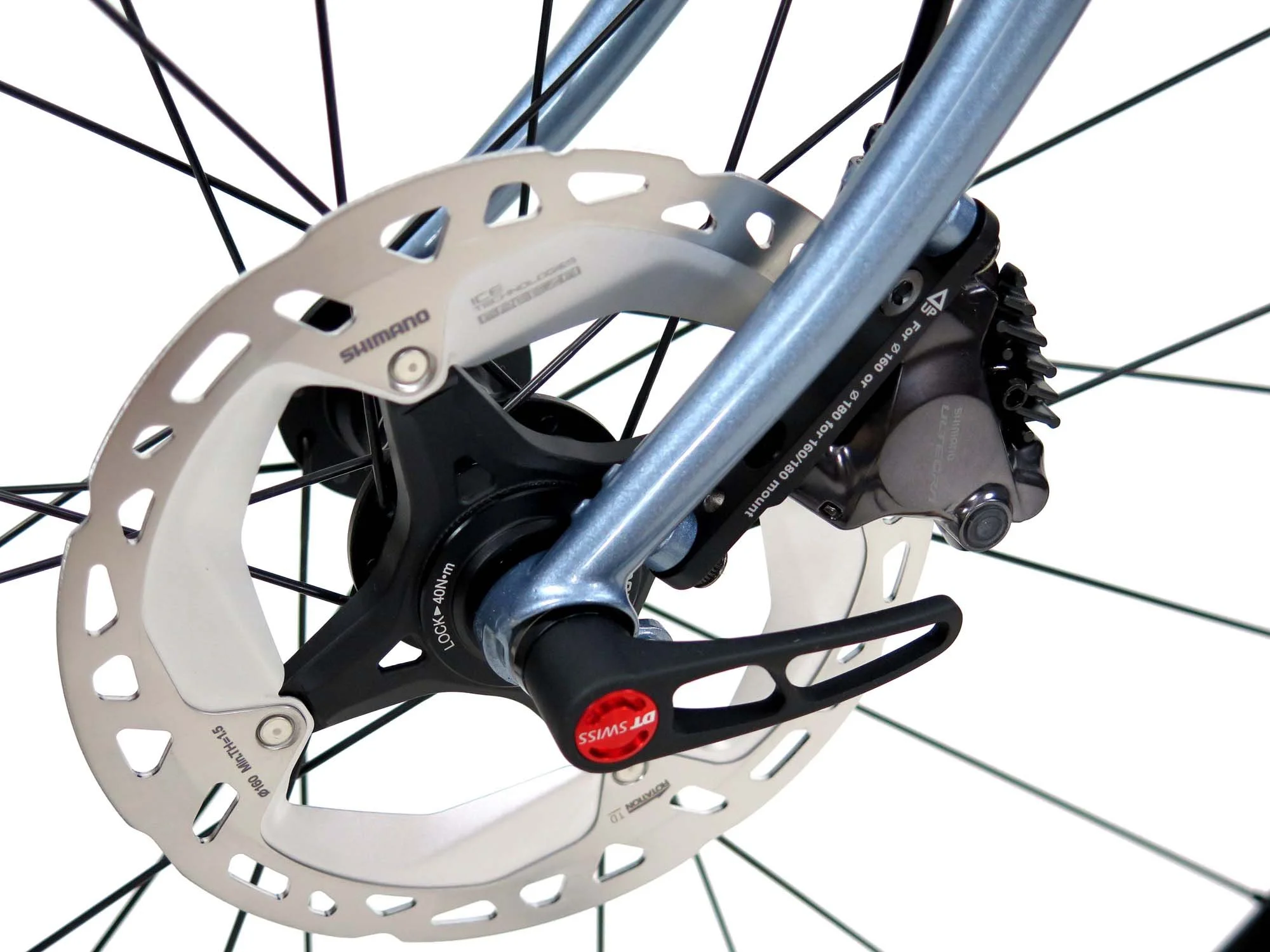  A custom steel fork for flat mount disc brakes allows me to use modern parts and accommodate Ellen’s unique fit needs.  It’s a plus that it looks and rides great too.   