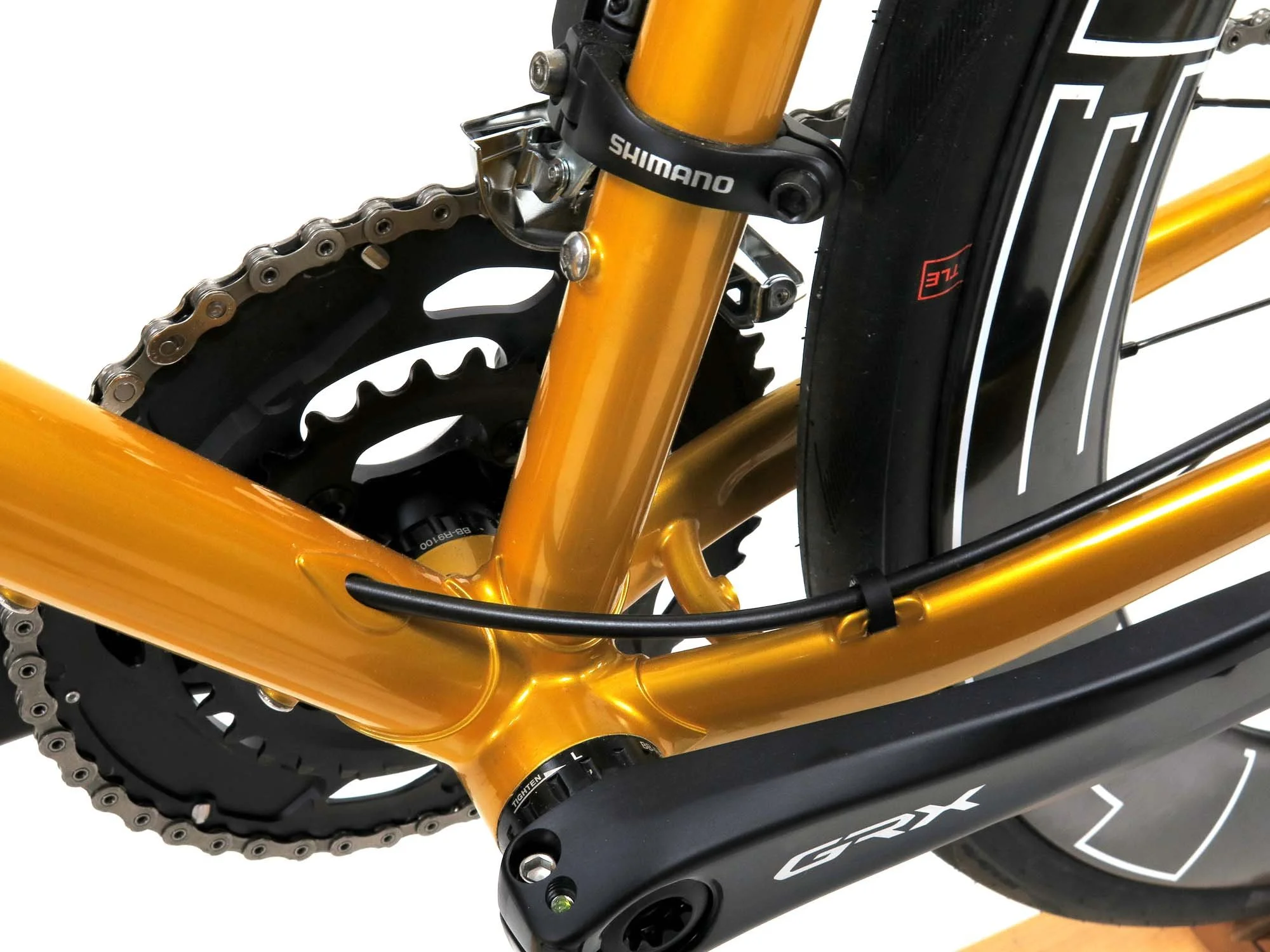  Tidy internal routing for the brake line in the down tube.   