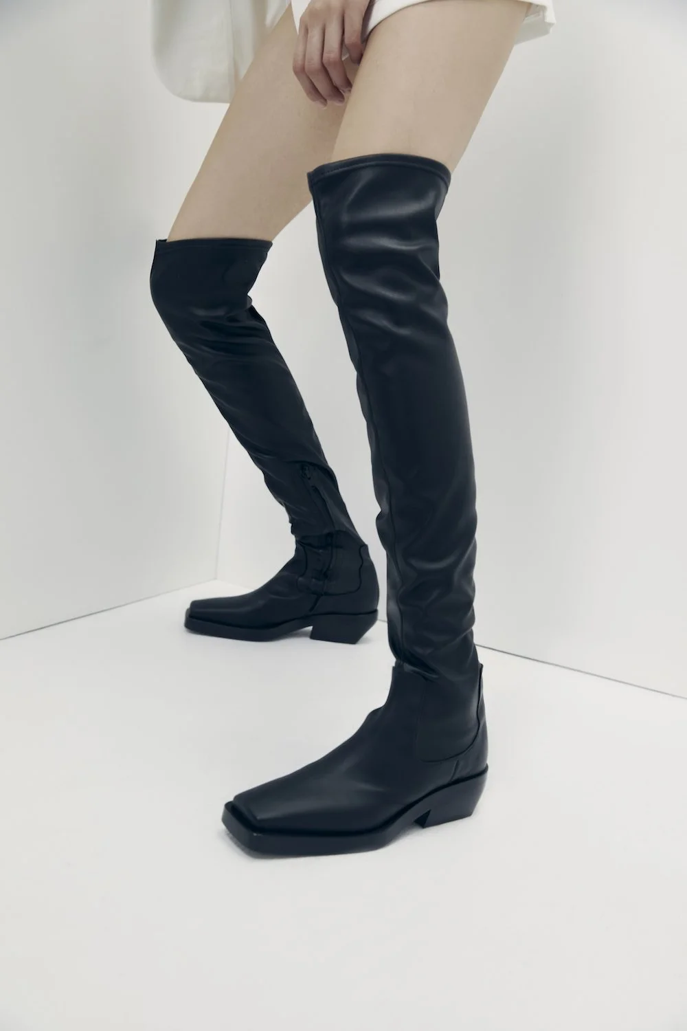 black over the knee riding boots