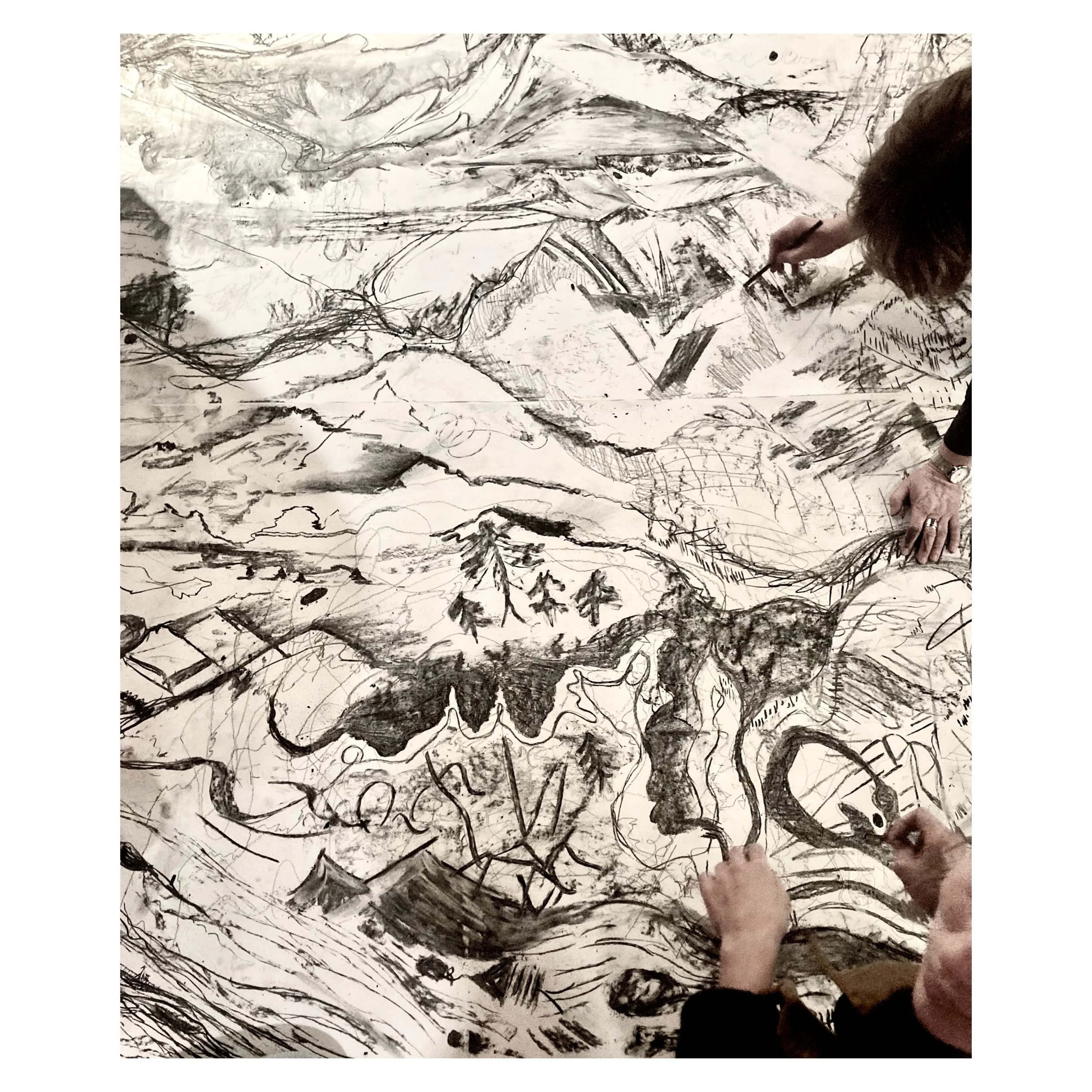    A collaborative voyage into the Antarctic, we traced in the footsteps of the first expedition to the south pole, in 1901 by Edward Wilson and his team. The drawing workshop practiced embodying the sensorial natures of an extreme landscape, through