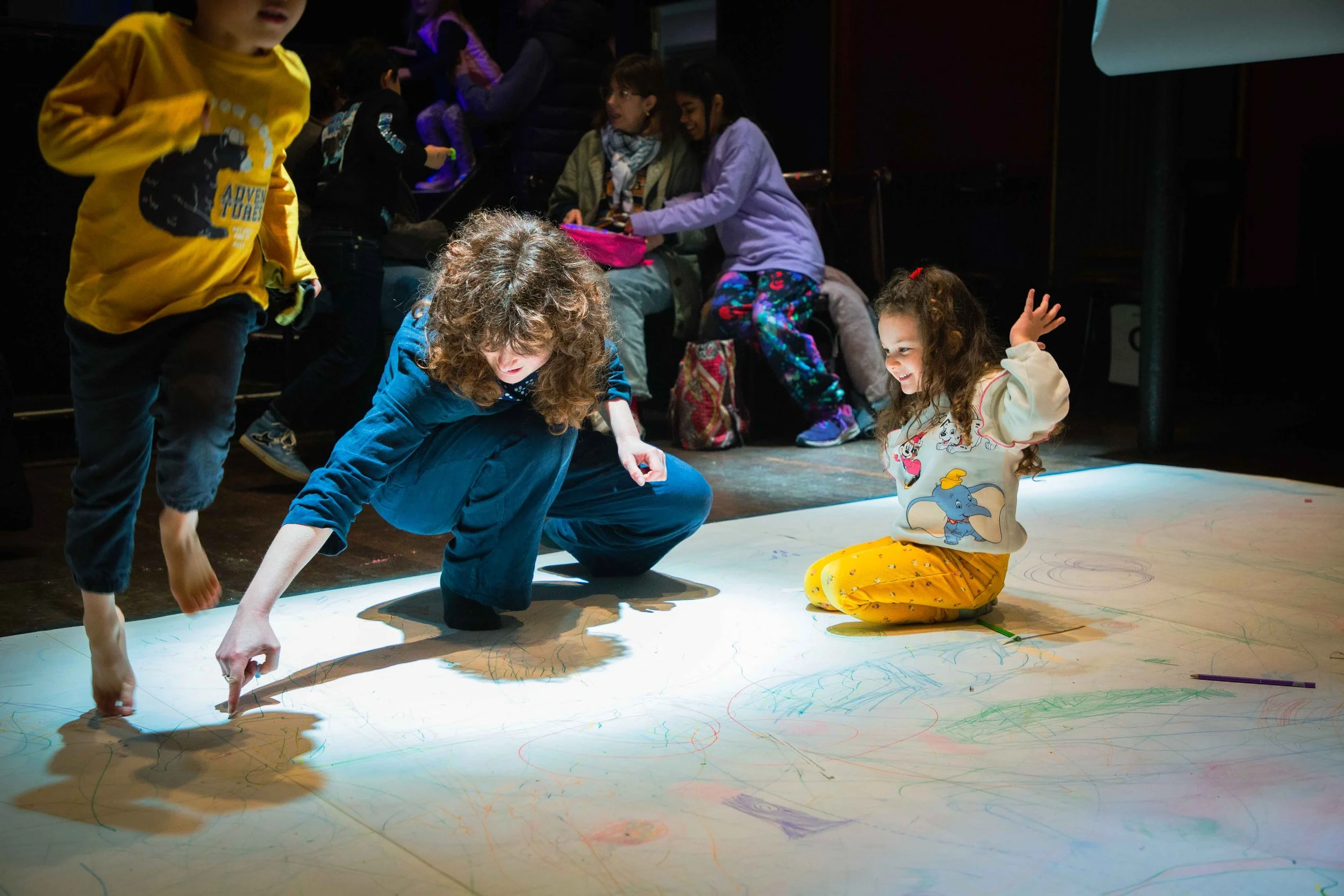    Growing Pains: An incredibly poignant day of mark-making, with over fifty drawing contributors.  A one-day drawing workshop inviting throngs of East London kids and their parents to dream up their self-titled “Everyone Extravaganza Park” - a magic