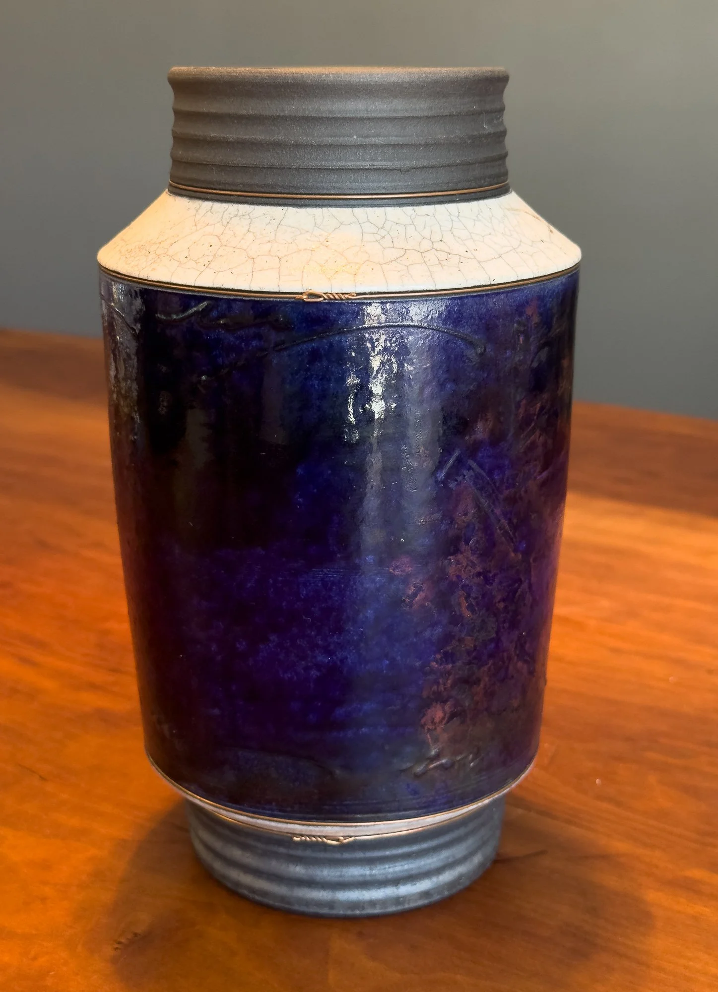 Raku ceramic vase by Richard Gruchalla