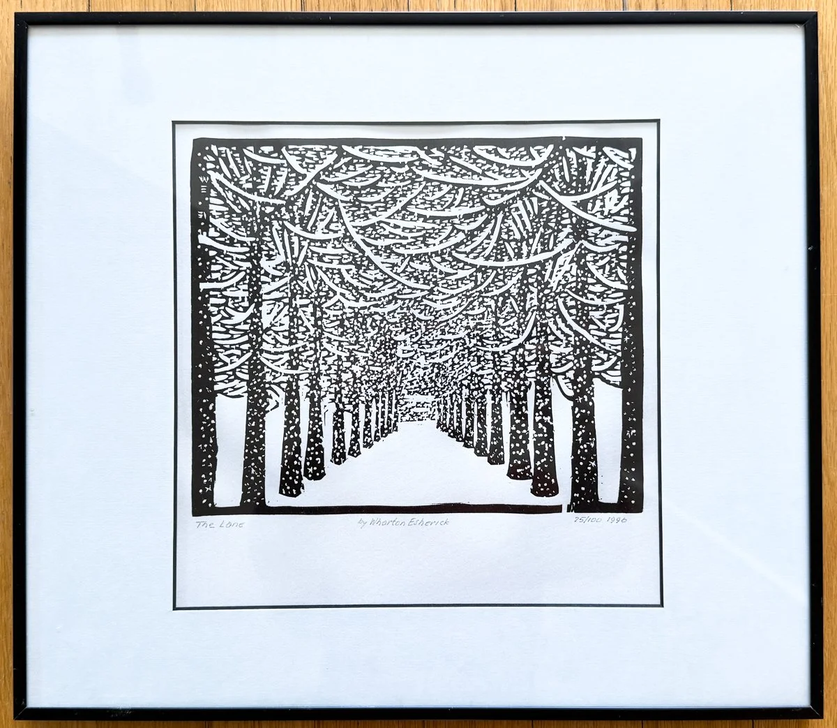 "The Lane" by Wharton Esherick.   Woodblock print