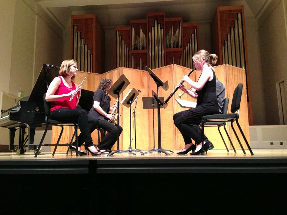  Playing in a performance of "Miniature March" at the Oregon Bach Festival Composers Symposium (Beall Hall, University of Oregon). 