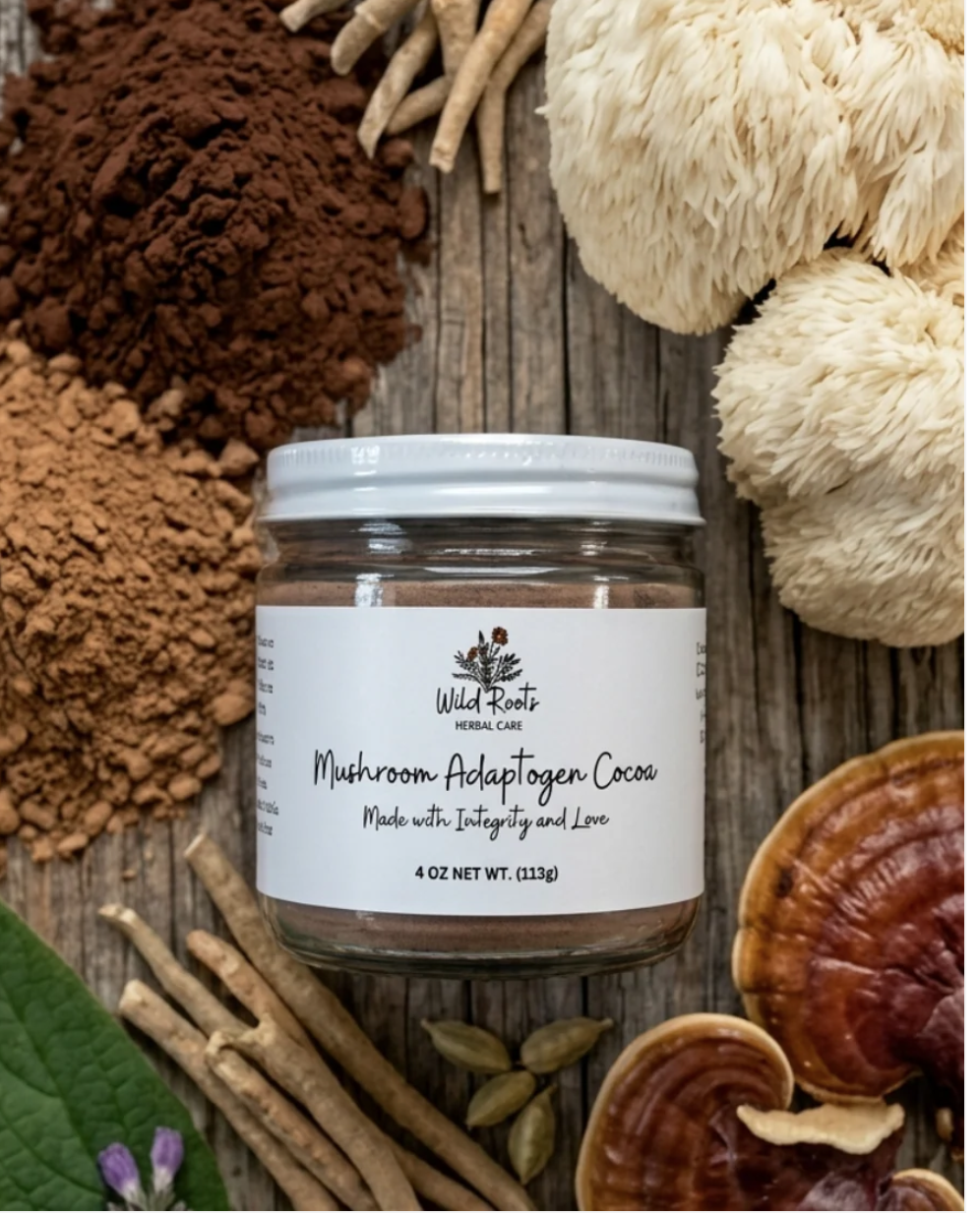 Wild Roots: Mushroom Adaptogen Blend 1.5oz