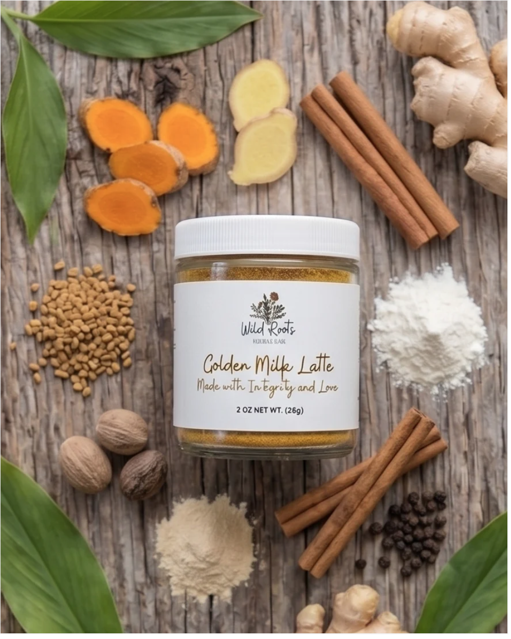 Wild Roots: Golden Milk botanical Latte Mix 2oz