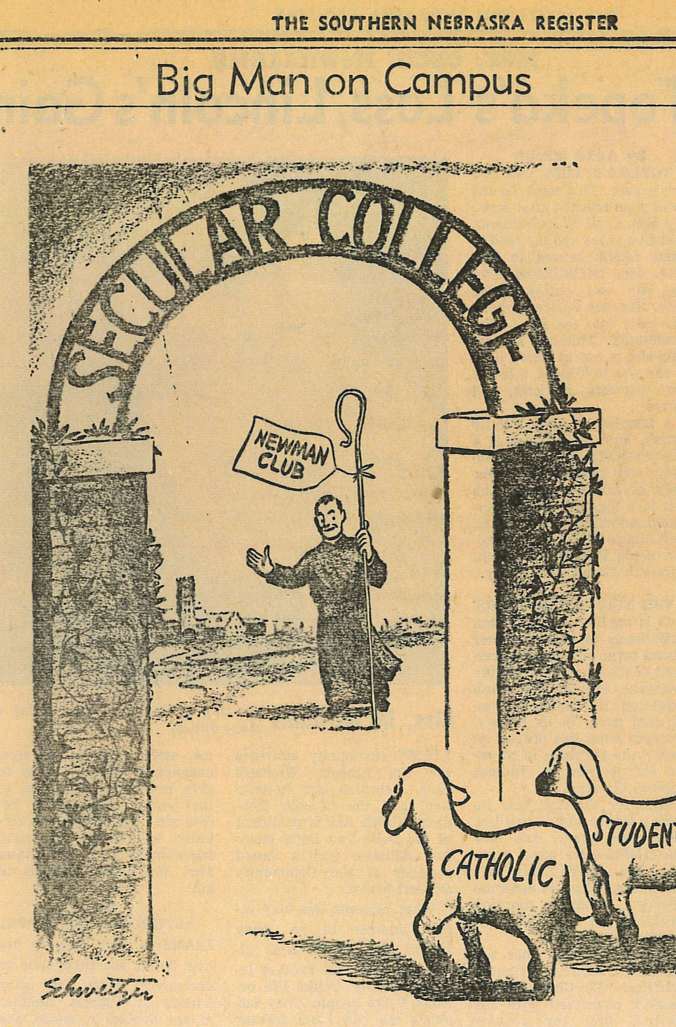 Newspaper illustration from 1960, when the previous St. Thomas Aquinas Church was built.