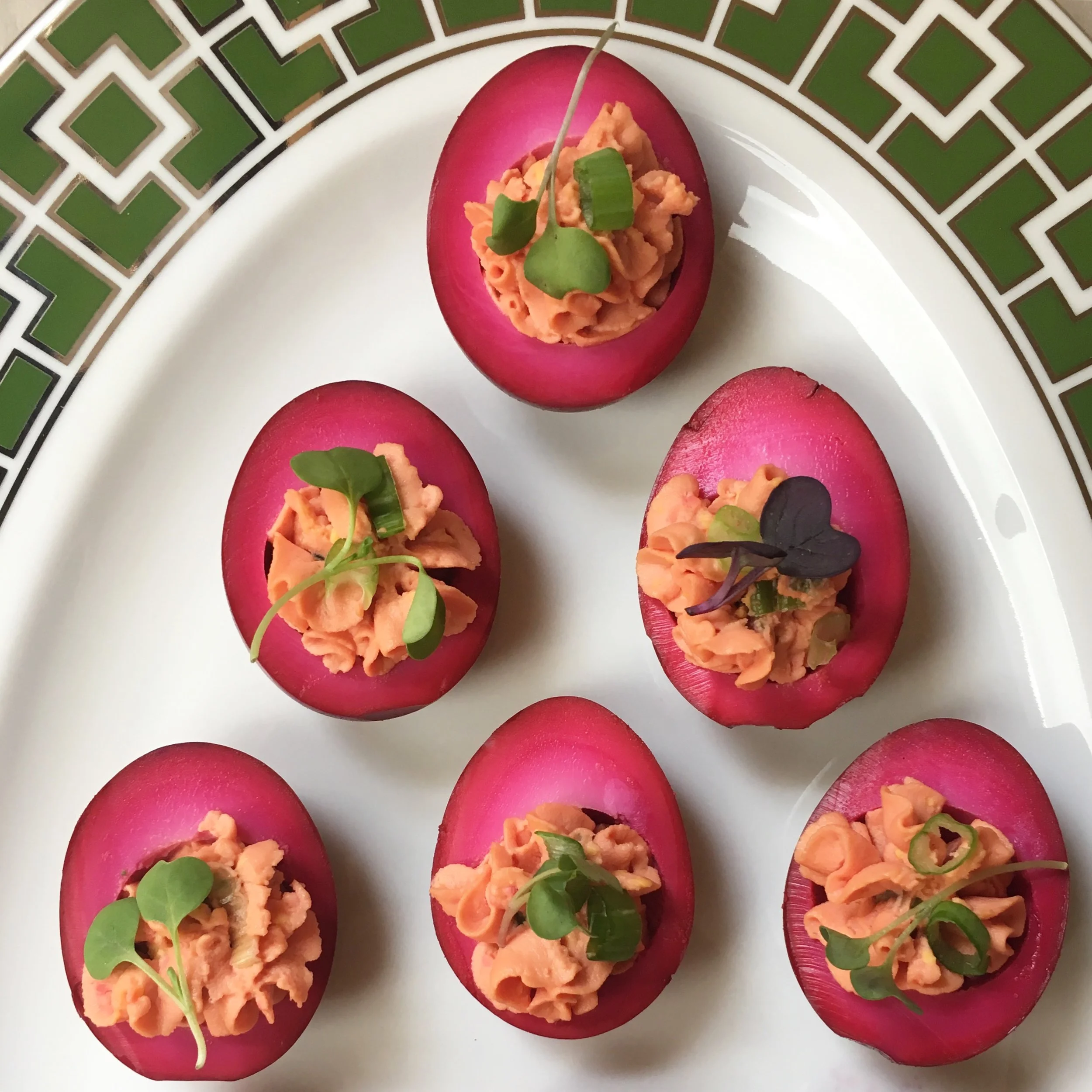 Beet Dyed Deviled Eggs