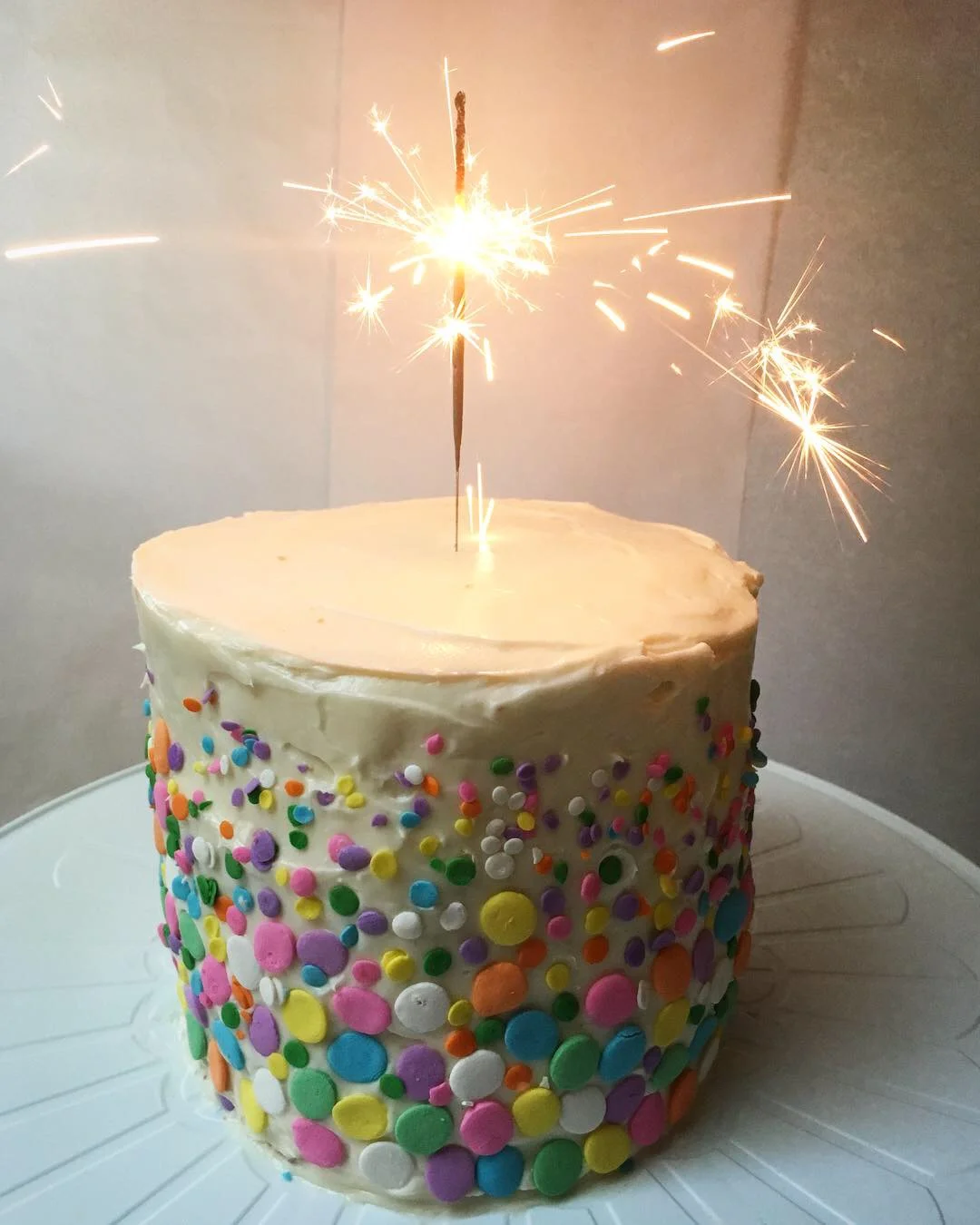 Funfetti Layer Cake with Sprinkles and Sparklers