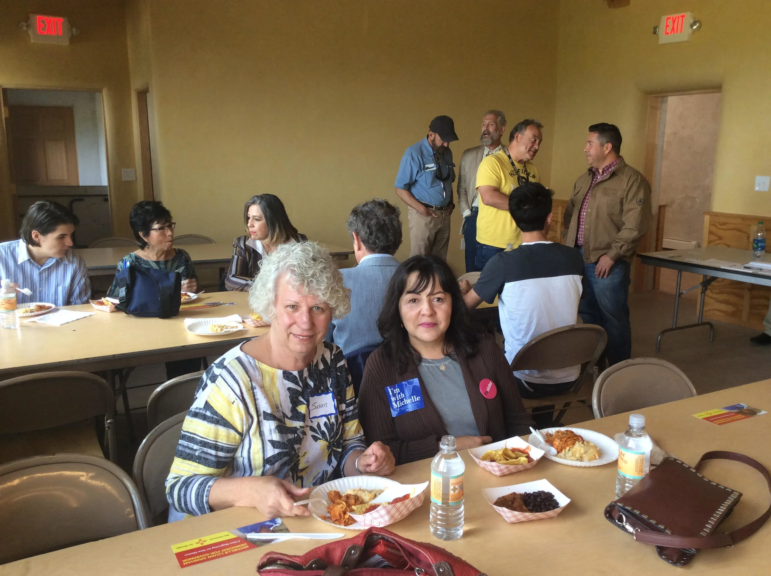 Attendee’s, Santa Fe County Democratic Party Chairwoman Susan Popovich and San Miguel County Federation of Democratic Women President Noyola Padilla-Archibeque. 