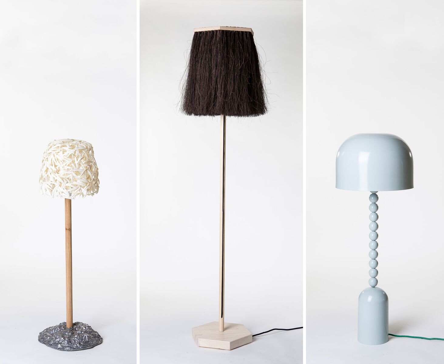 The three original lamps. From the left: Hugdetta, Iceland, Petra Lilja, Sweden and Alto+Alto, Finland.