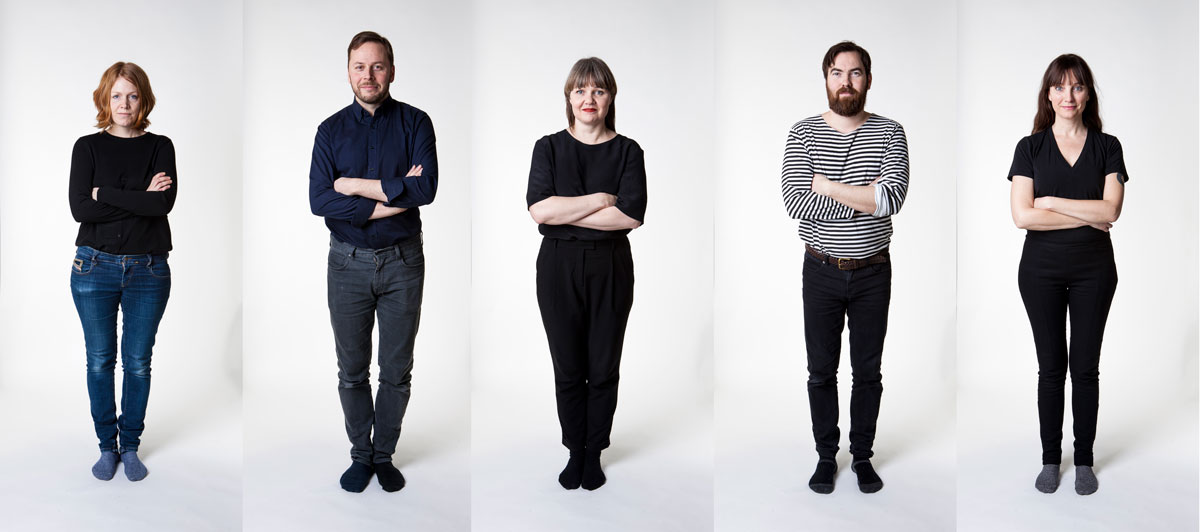 The designers of 1+1+1: Elina & Klaus Aalto, Róshildur Jónsdóttir & Snæbjörn Stefánsson and Petra Lilja.