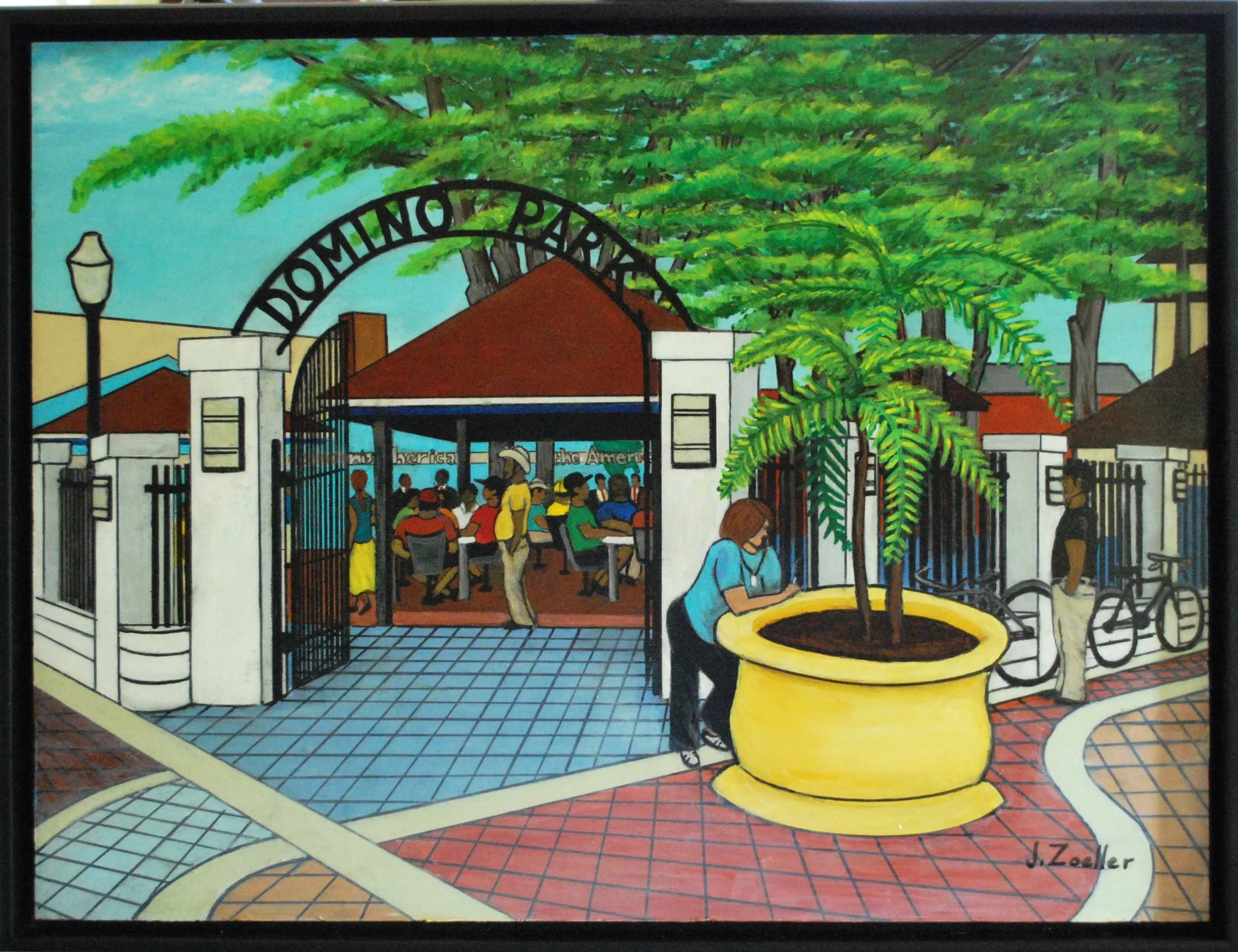 "Domino Park" 18X24 Acrylic and India Ink on Gessoboard (Location: Little Havana, Miami, FL) $495