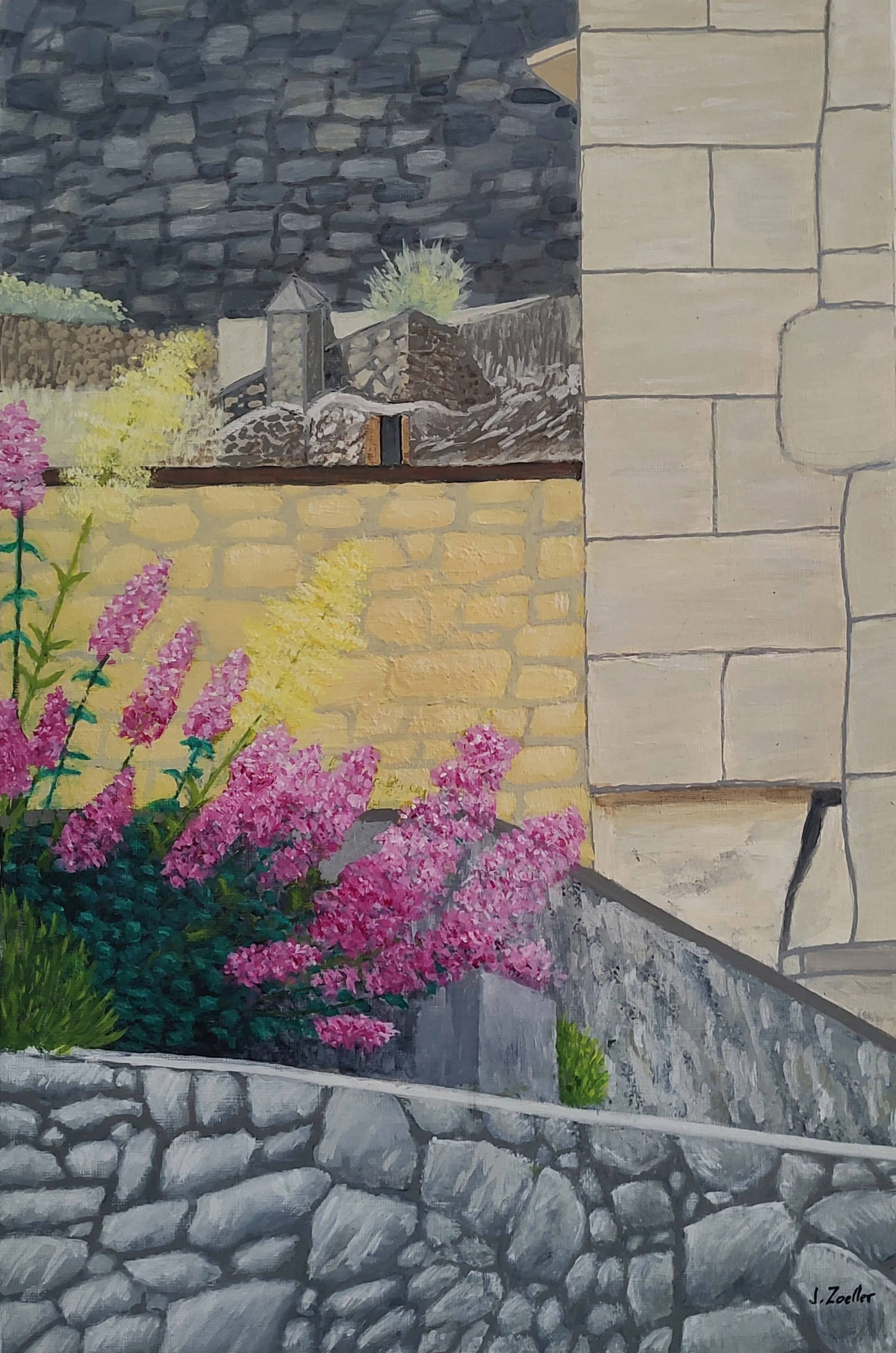"Blooms in Les-Beaux-des-Provence" 18X24 Acrylic on Paper $350
