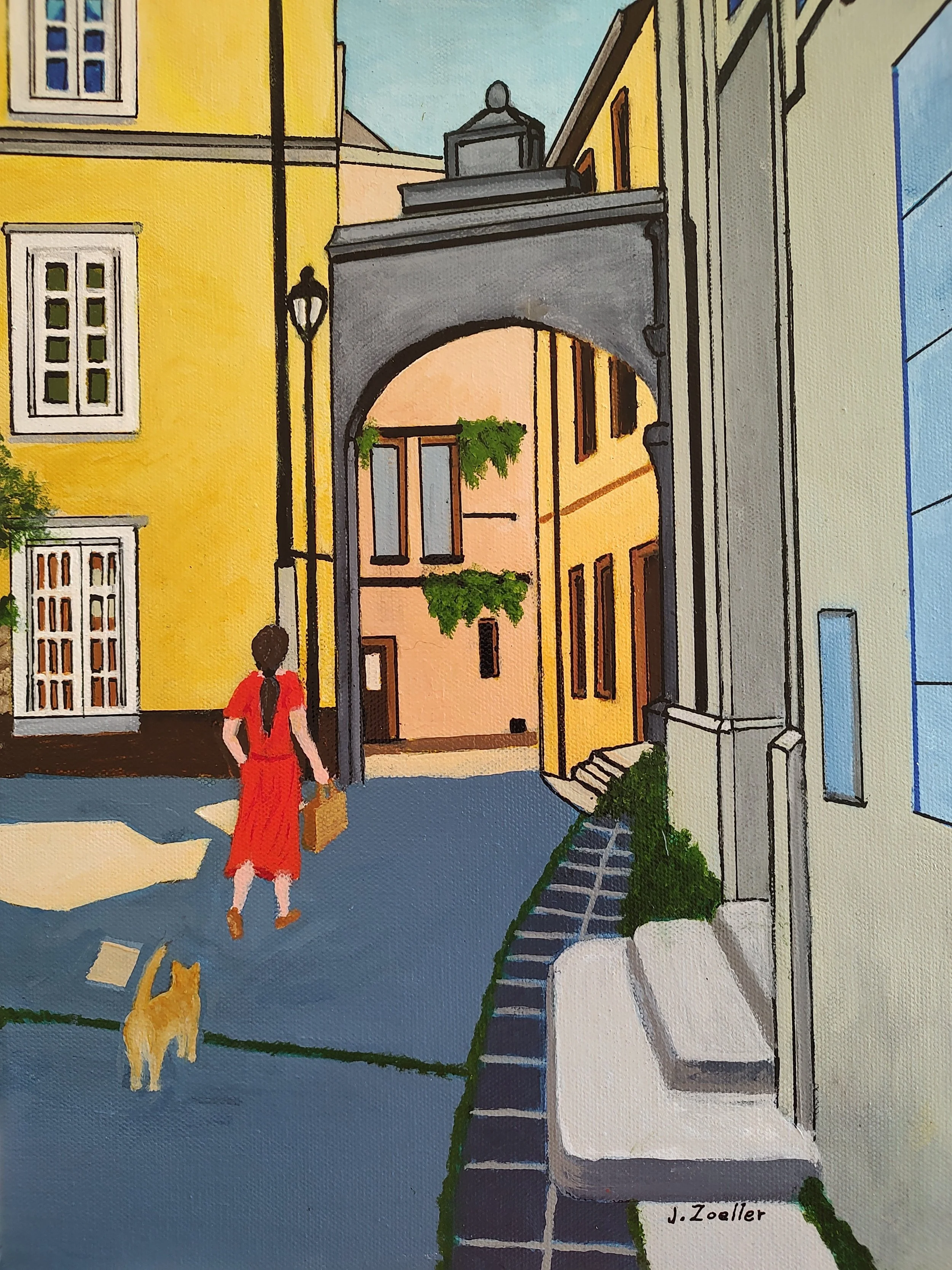 "Avenue in Arles" 12X16 Acrylic on Canvas $425