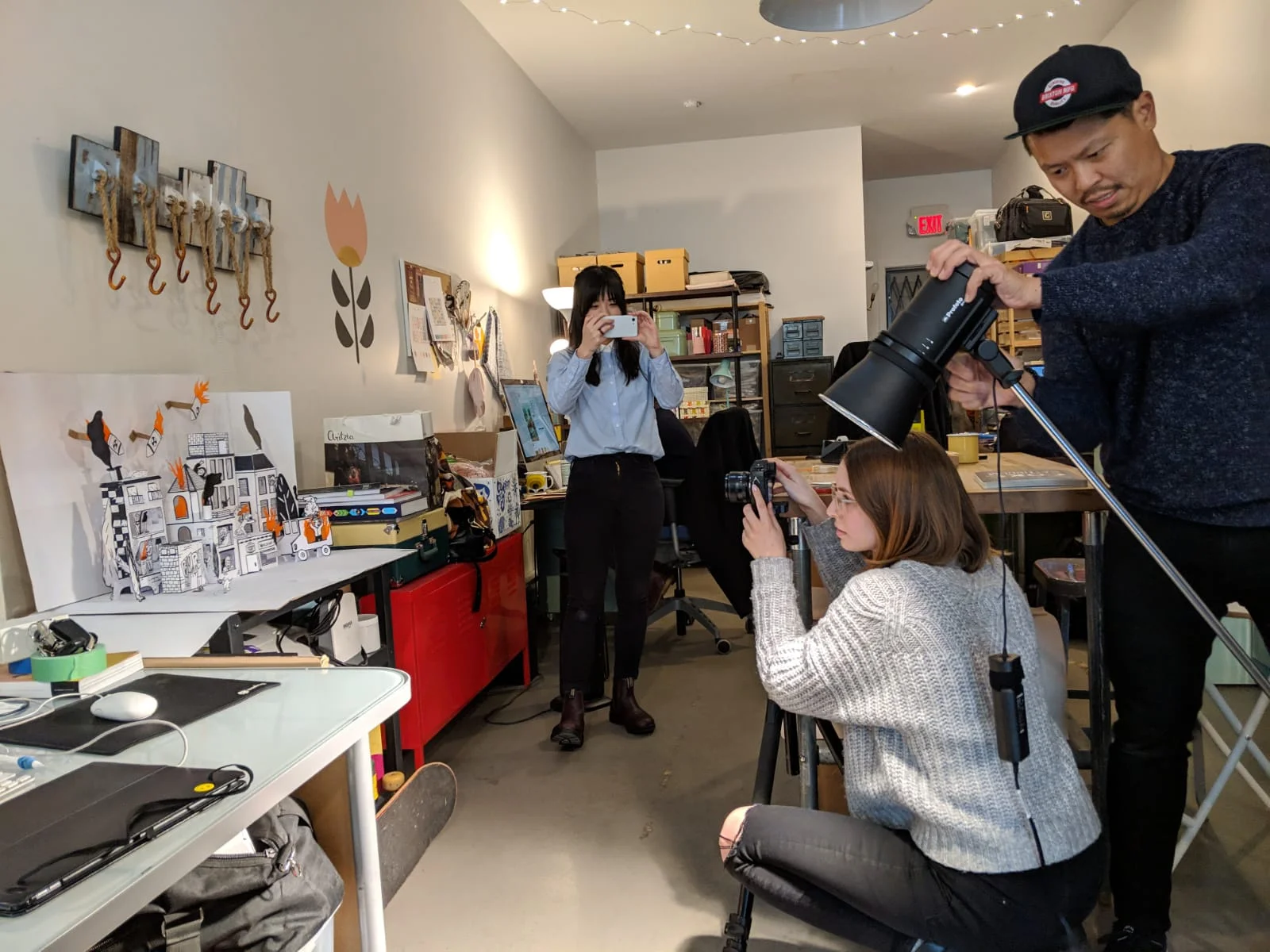 Production in Production Road studio, full team helping out to shoot the album cover!